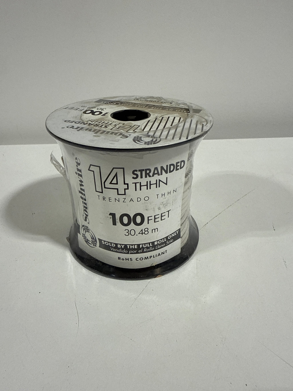 Southwire 100 ft. 14 Gauge White Stranded Copper THHN Wire - *Lighting & Electrical