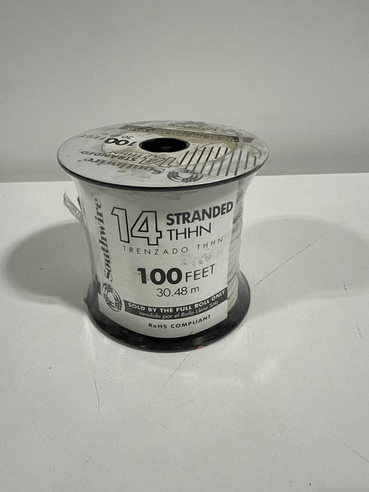 Southwire 100 ft. 14 Gauge White Stranded Copper THHN Wire