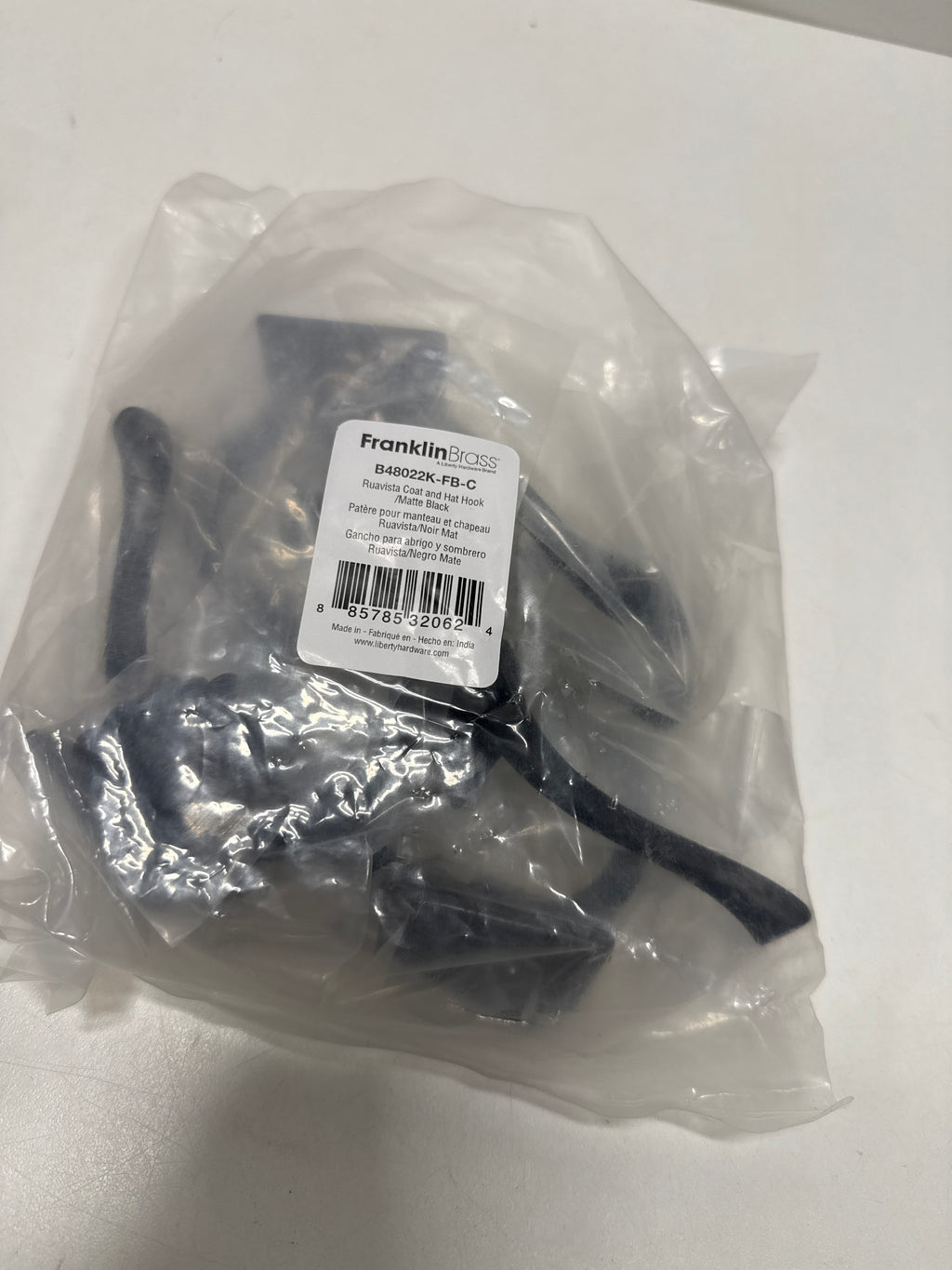 5 x Franklin Brass B48022K-C Ruavista 1-7/8 Inch Wide Coat and Hat Hook  Matte Black