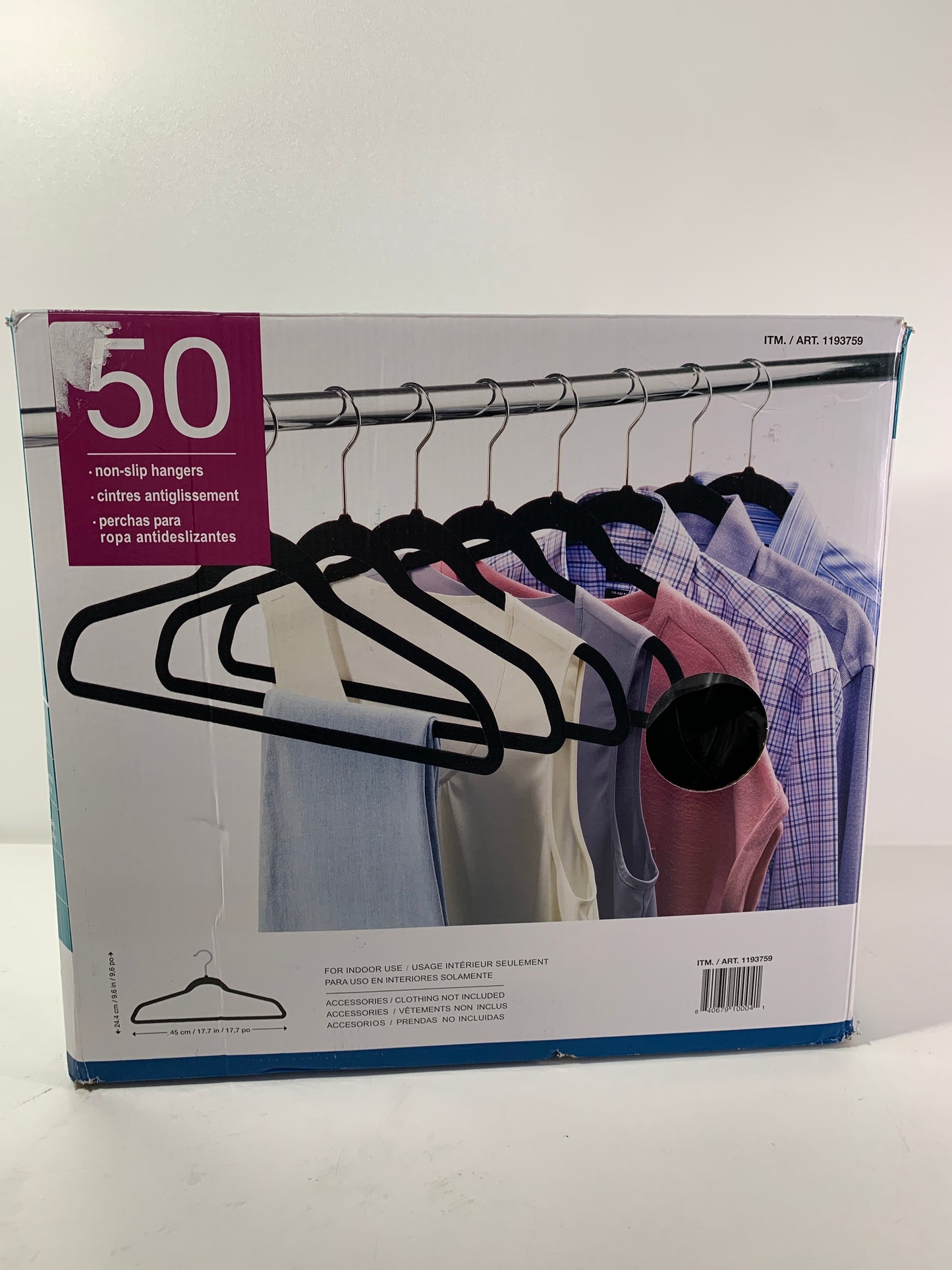 Space Saving Non Slip Hangers 50 Pack Black