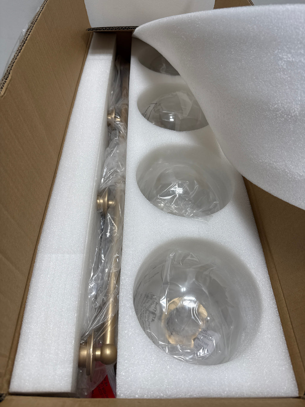 Uolfin Modern Globe Bedroom Wall Lights 30 in. 4-Light Dome Bathroom Wall Light Fixture with Clear Glass Shades
