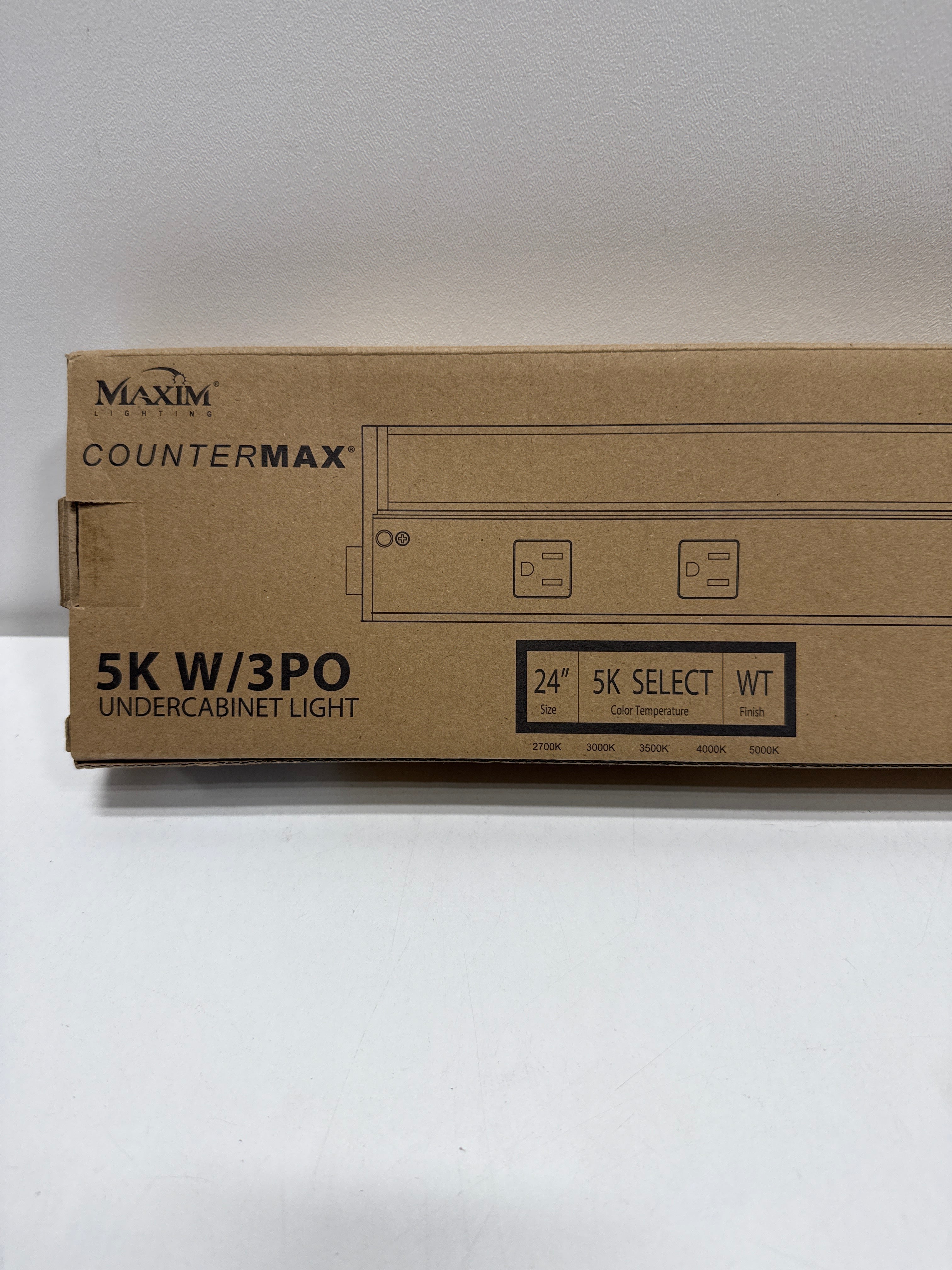 Maxim Lighting UCL-89865WT-3PO CounterMax 5K 24'' LED Under Cabinet W/ 3 Prong, White