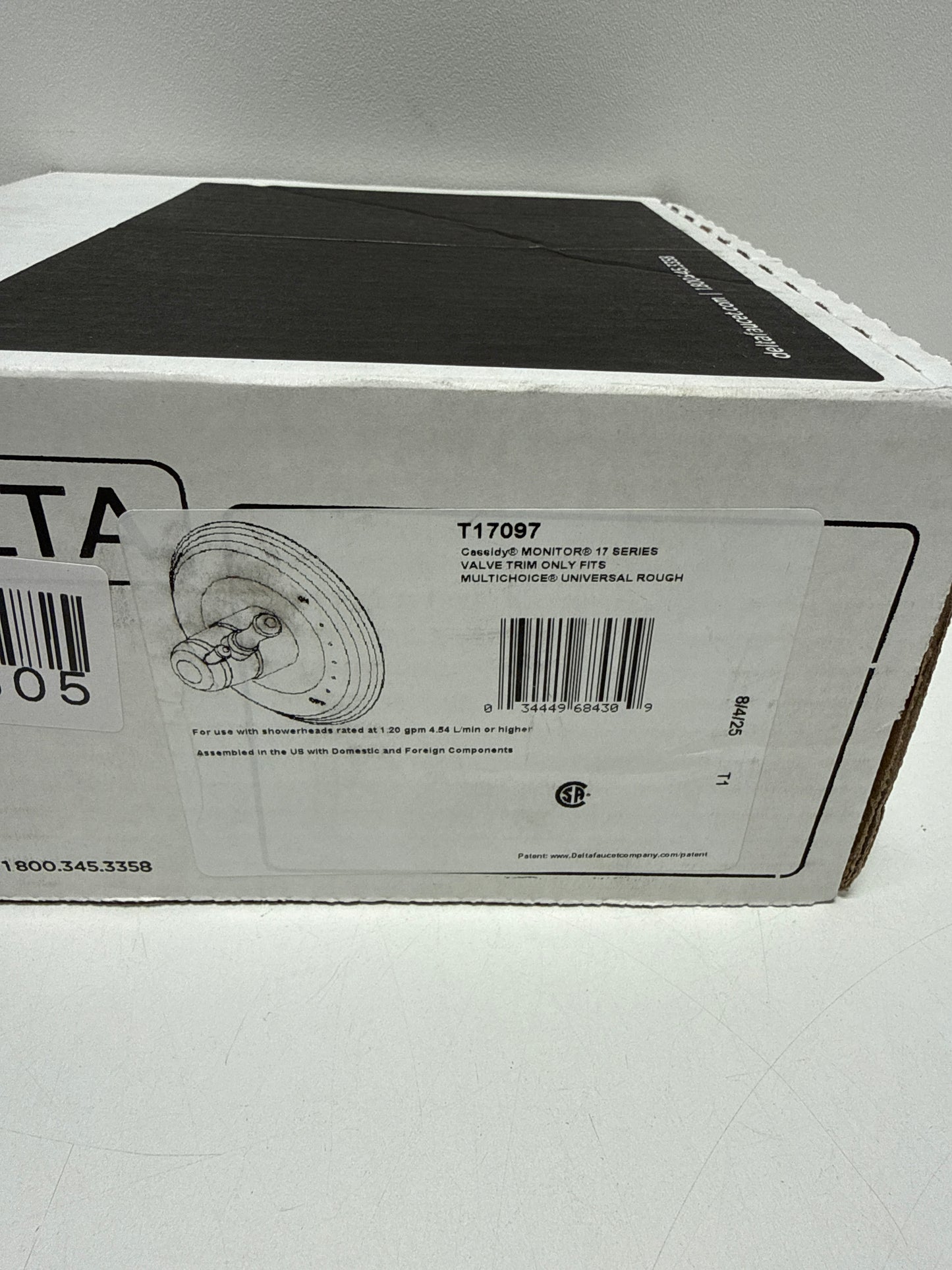 Delta Cassidy Monitor 17 Series Valve Only Trim in Chrome T17097