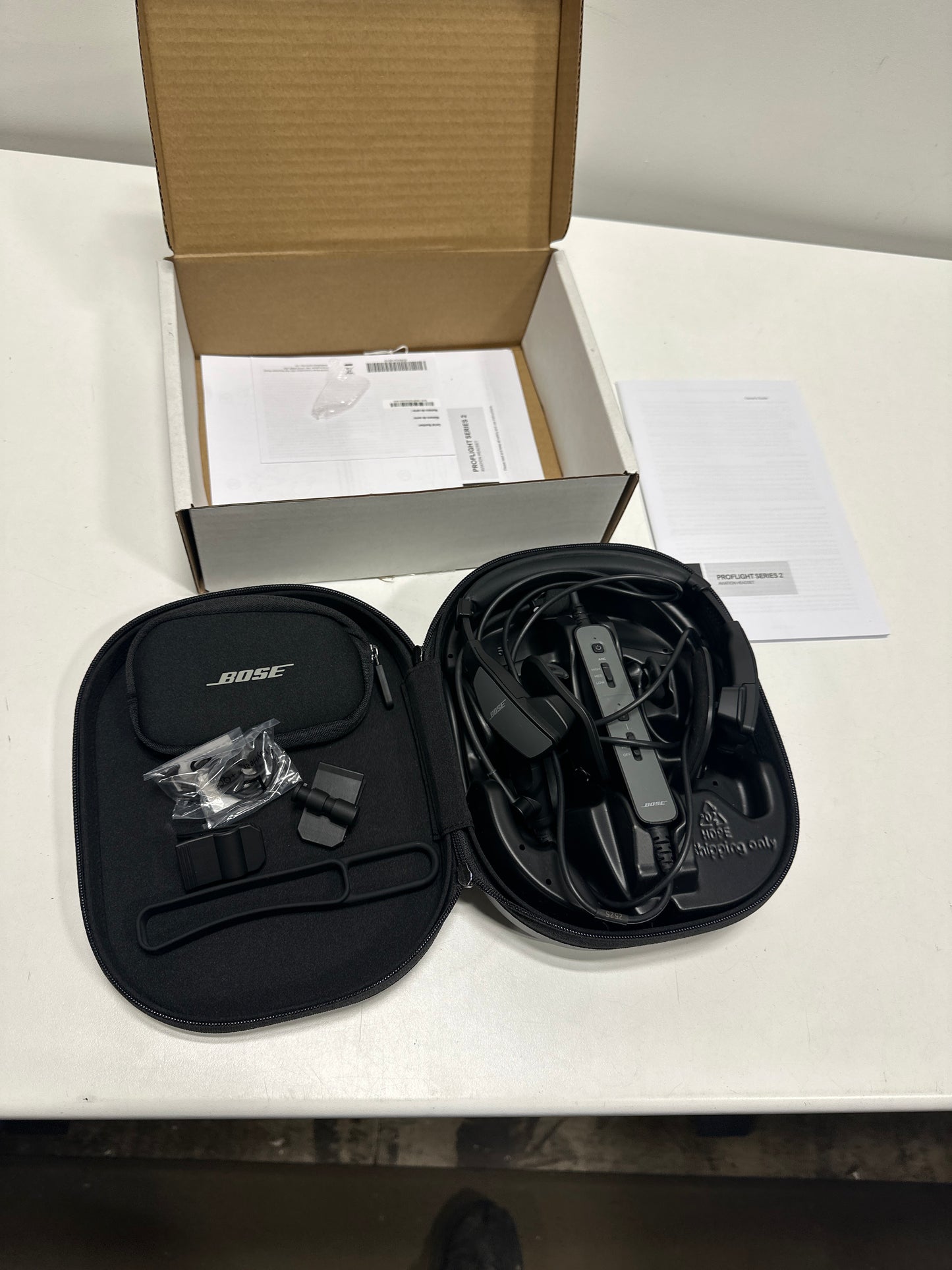 Used Bose - ProFlight Series 2 Bluetooth Noise-Cancelling in-Ear Aviation Headset with Dual Plug - Black