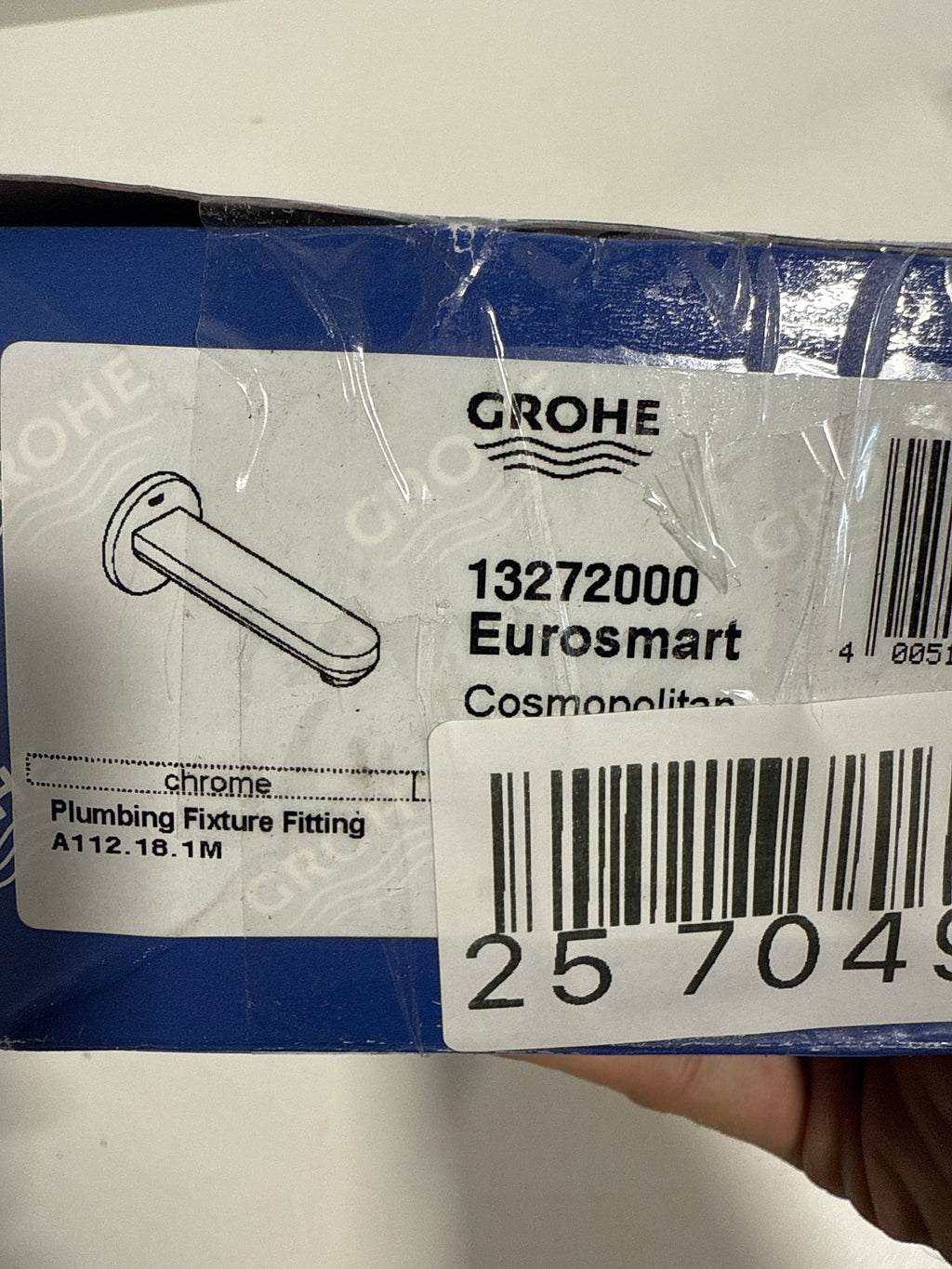 Grohe 13 272 Wall Mounted Tub Spout from the Eurosmart Cosmopolitan Collection - Chrome - *Plumbing