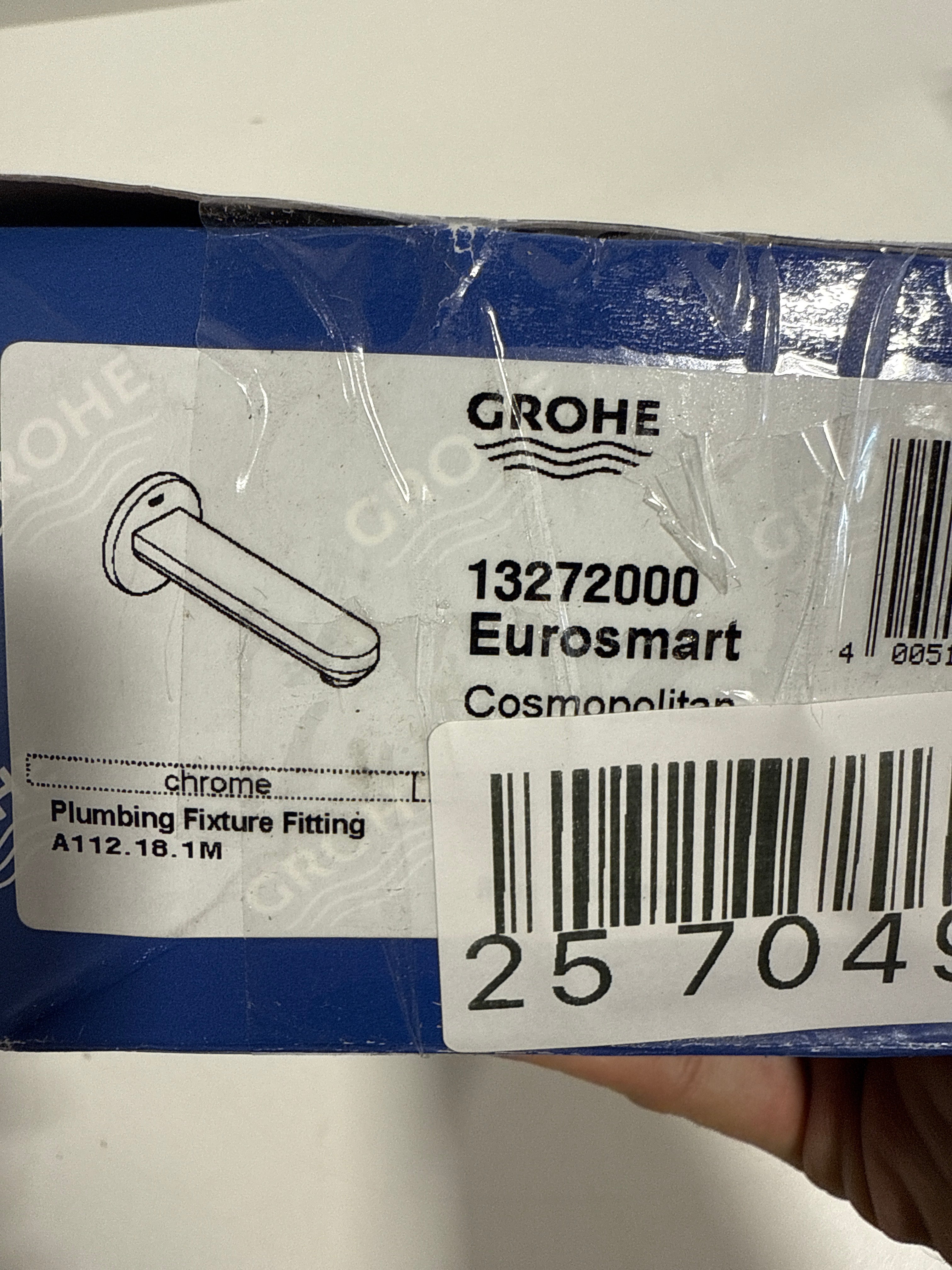 Grohe 13 272 Wall Mounted Tub Spout from the Eurosmart Cosmopolitan Collection - Chrome - *Plumbing