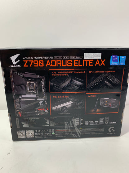 GIGABYTE - Z790 AORUS ELITE AX (Socket LGA 1700) Intel Z790 ATX DDR5 Wi-Fi 6E Motherboard - Black