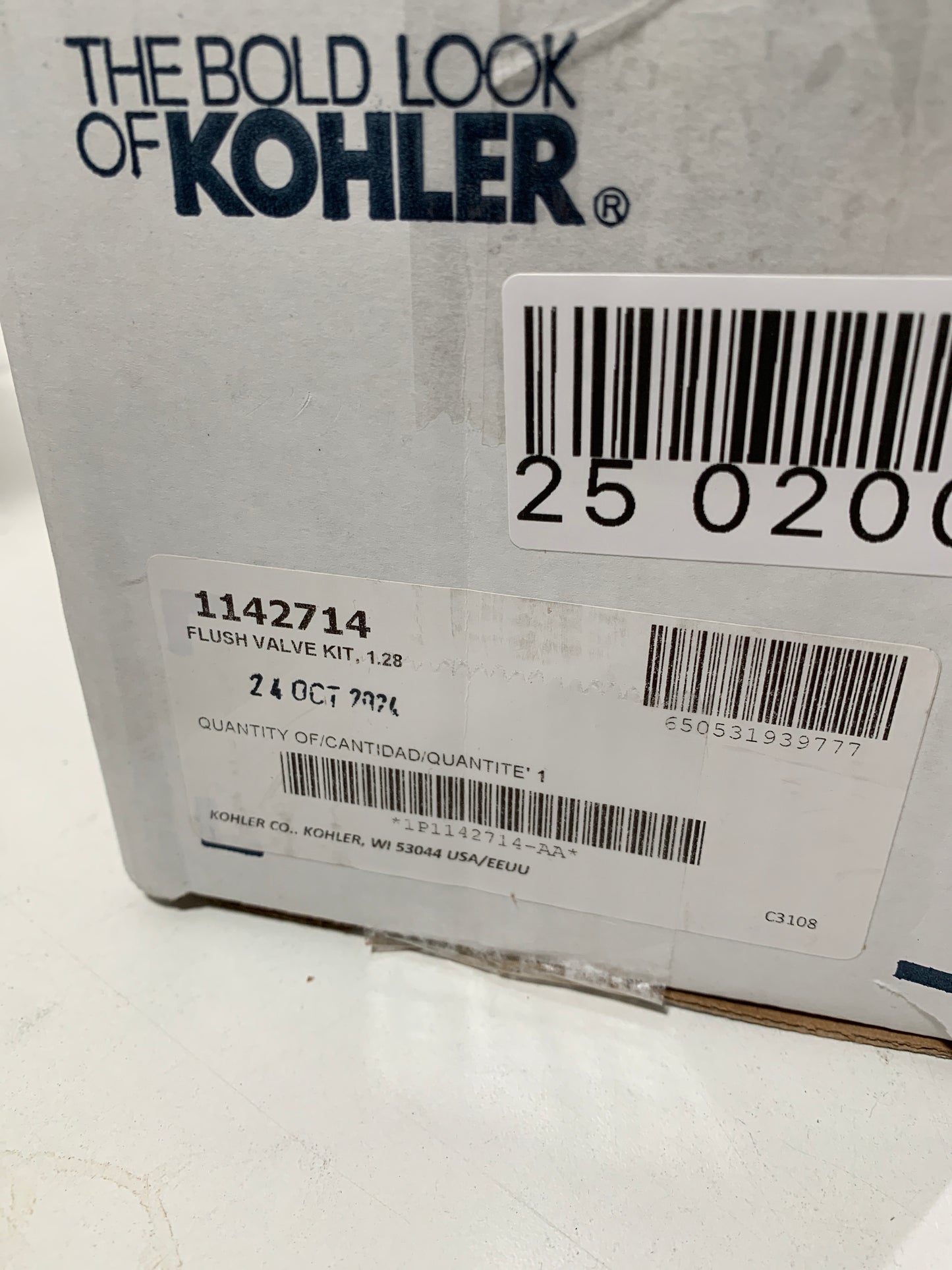 KOHLER 1142714 Flush Valve, Plastic, Black, Fits Kohler