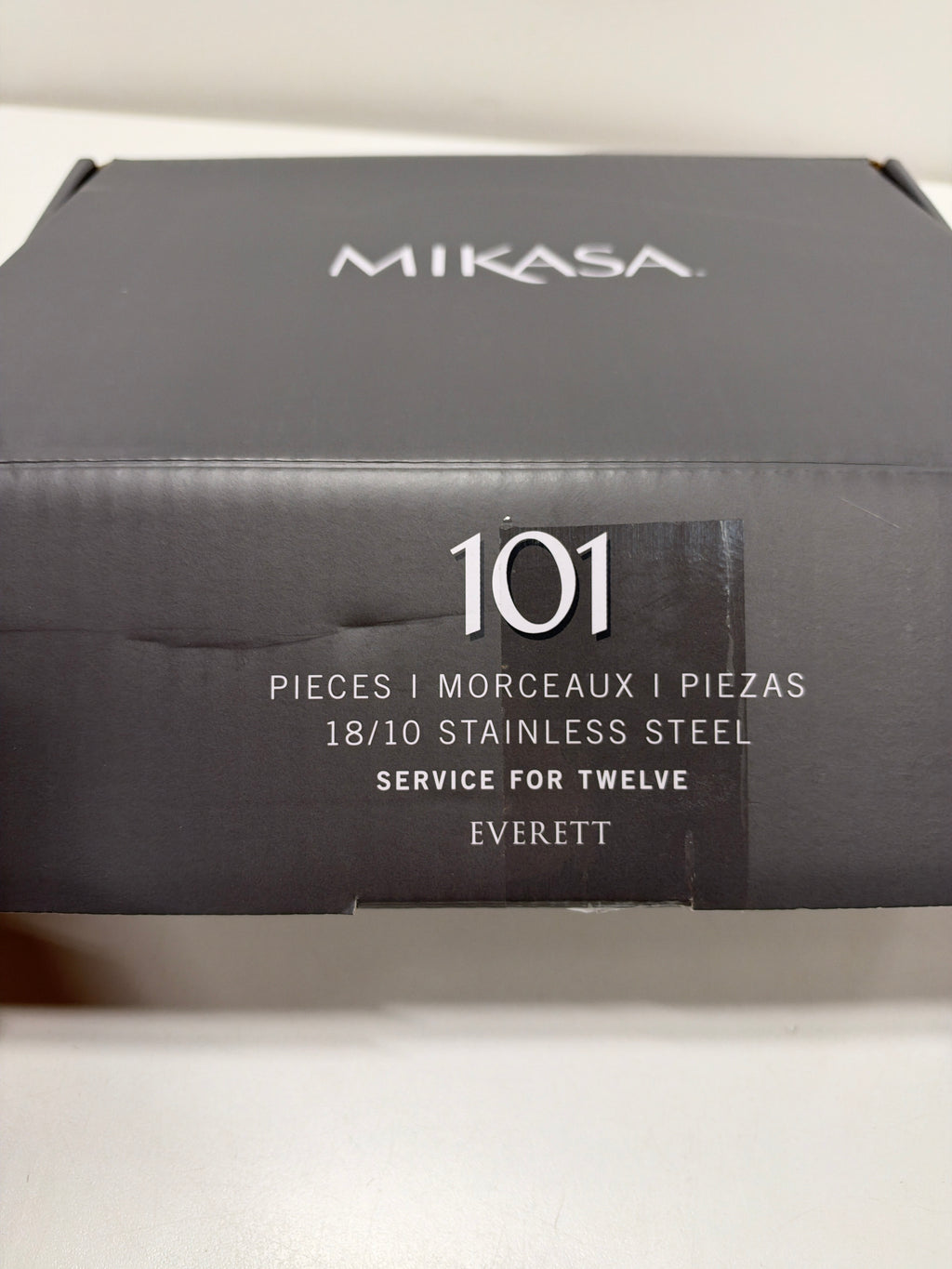 Mikasa Everett 101-Piece 18/10 Stainless Steel Flatware Set, Service for 12