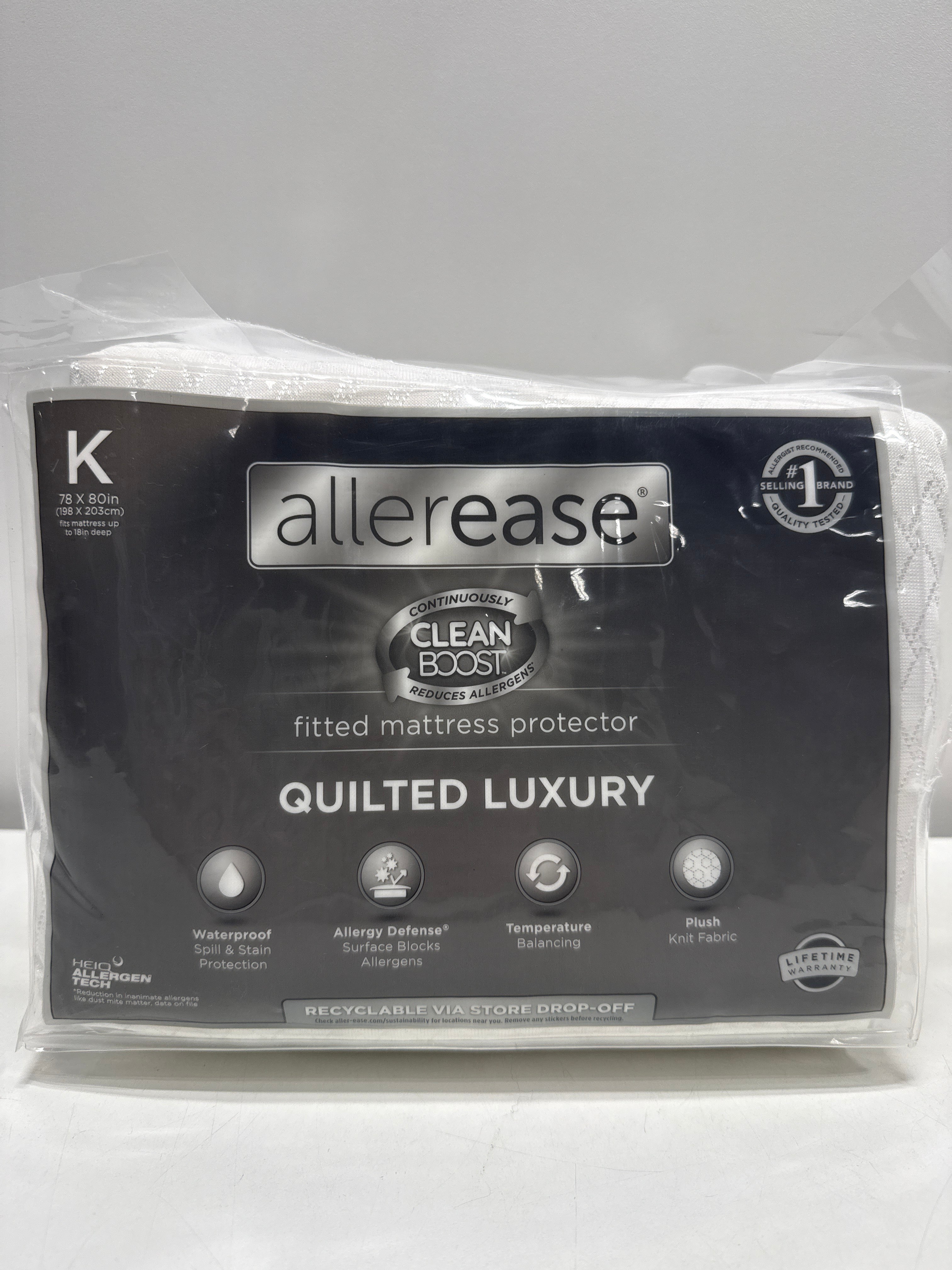 Allerease King Clean Boost Temperature Regulating Fitted Mattress Protector: Hypoallergenic OEKO-TEX Certified