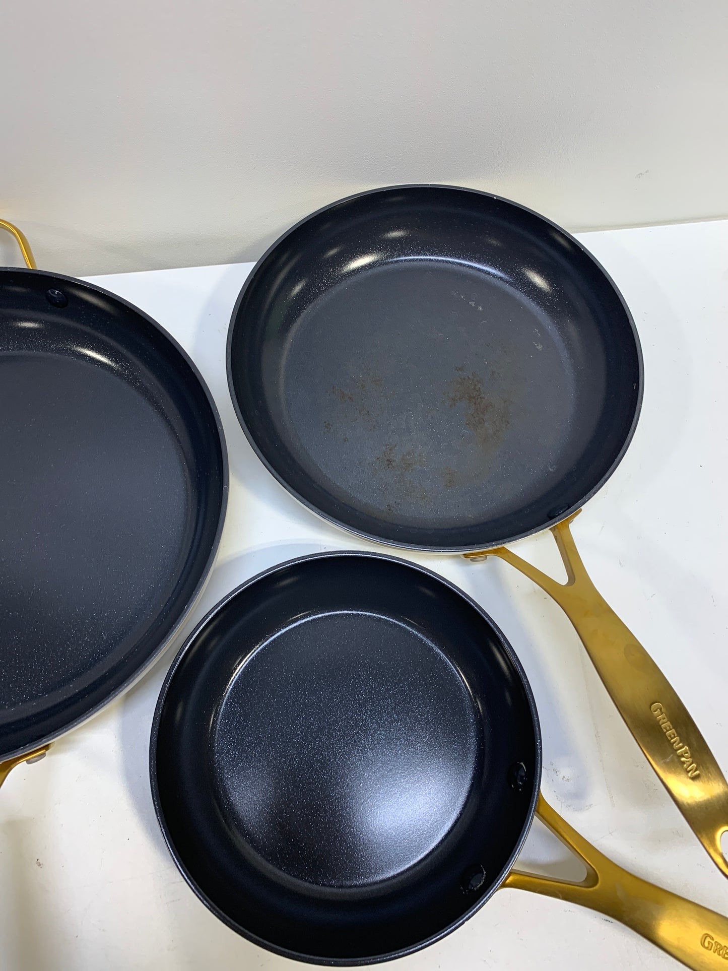 Used GreenPan Jewel Pro Ceramic Non-Stick 3-piece Fry Pan Set - *Kitchen & Dining