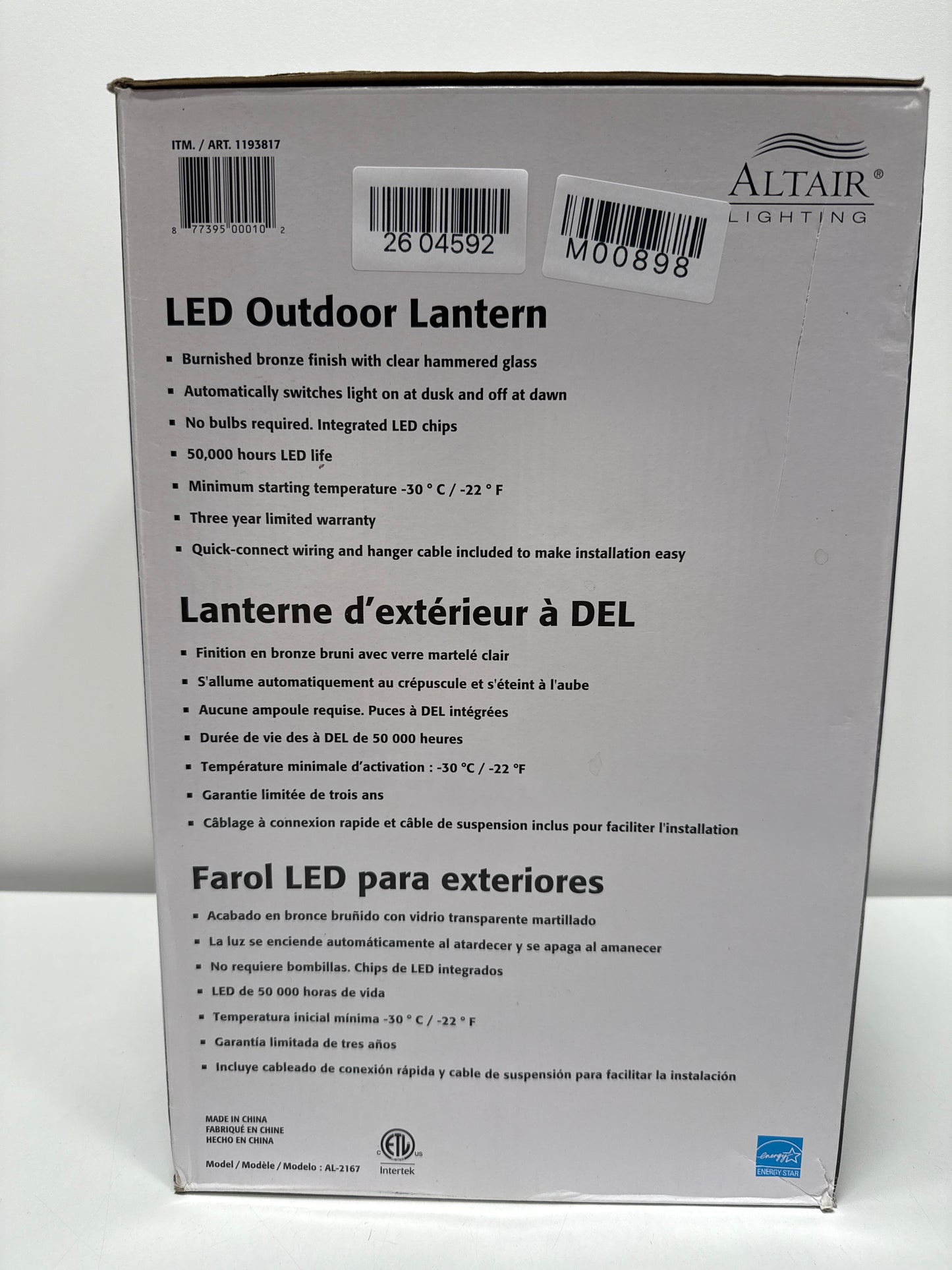 Altair 9" LED Outdoor Wall Lantern 772 Lumens Burnished Bronze Finish