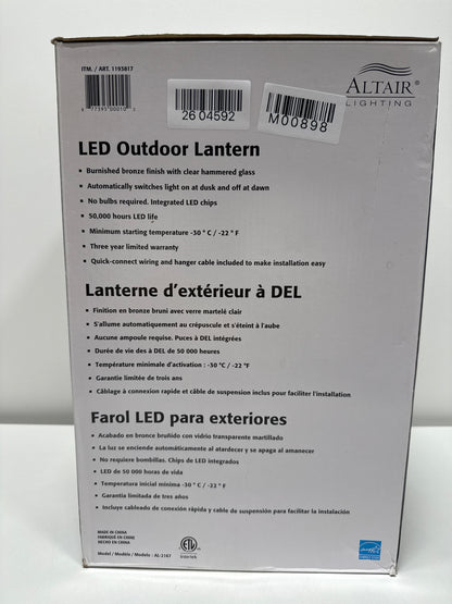 Altair 9" LED Outdoor Wall Lantern 772 Lumens Burnished Bronze Finish