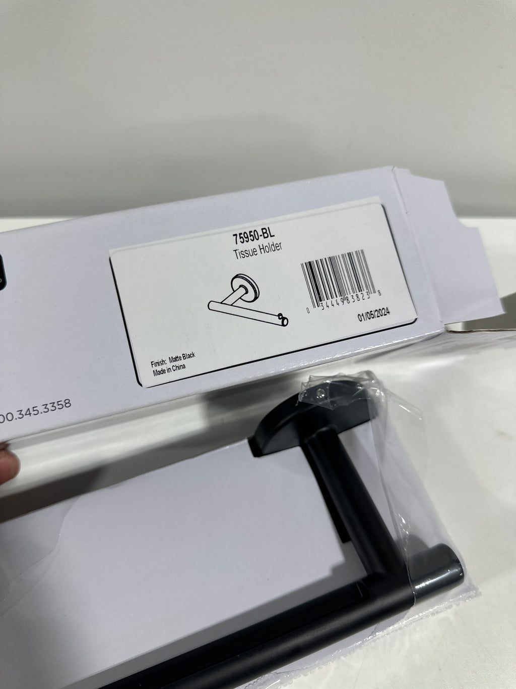 Delta 75950 Trinsic Single Bar Tissue Holder Matte Black - *Plumbing