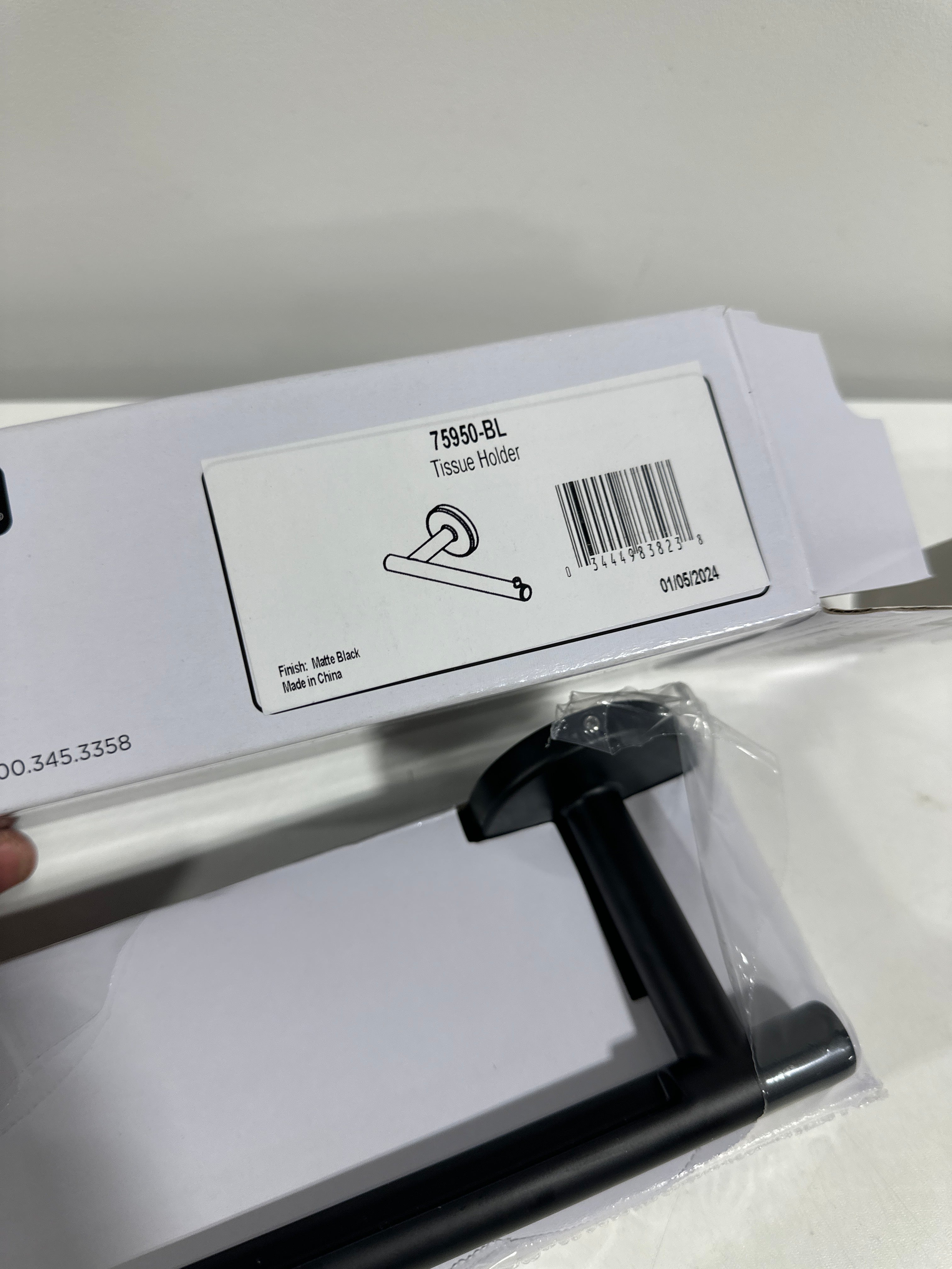 Delta 75950 Trinsic Single Bar Tissue Holder Matte Black - *Plumbing