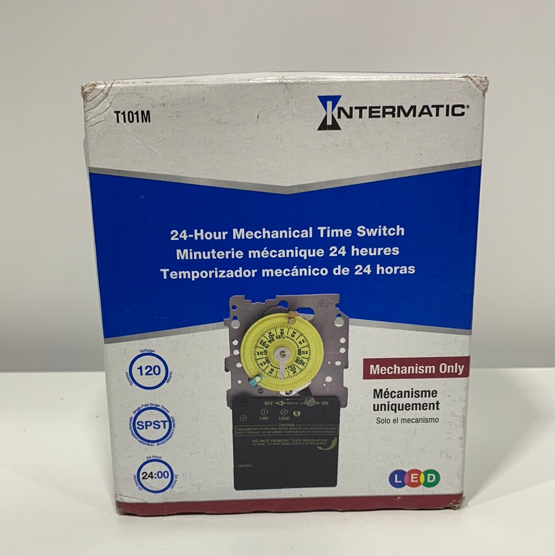 Intermatic T101M 24-Hour Mechanical Timer SPST Mechanism,Gray