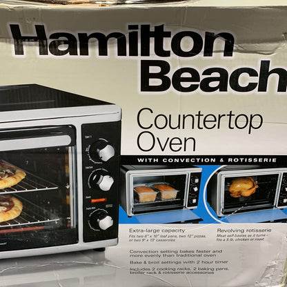 Hamilton Beach - Countertop Convection Oven - Black/Brushed Stainless Steel