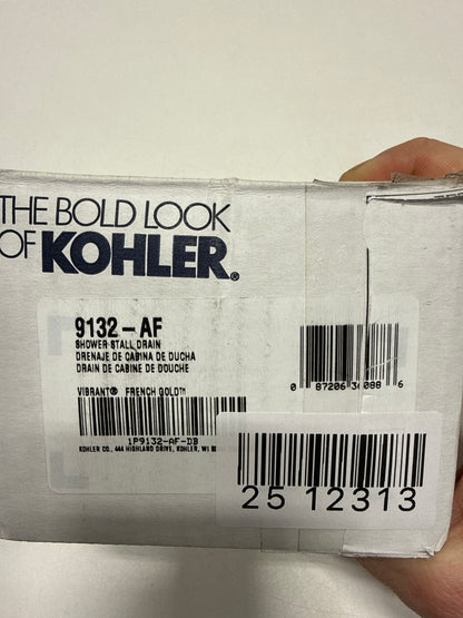 Kohler K-9132 4-3/8" Round Shower Drain with Gasket French Gold Showers Shower Drains Standard Drains