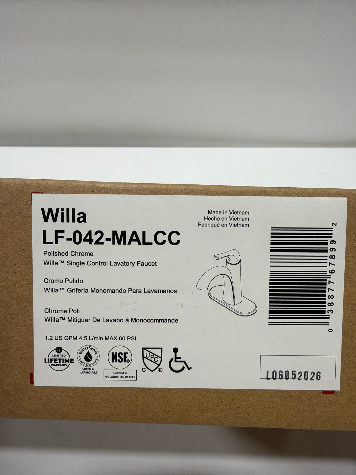 Pfister LF-042-MAL Willa 1.2 GPM Single Hole Bathroom Faucet with Pop-up Drain Assembly Polished Chrome