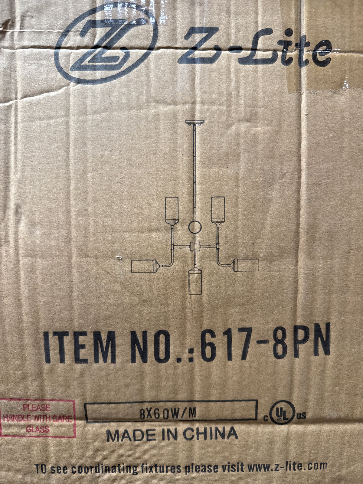 Z-Lite Calliope 32 Inch 8 Light Chandelier Calliope - 617-8PN - Industrial