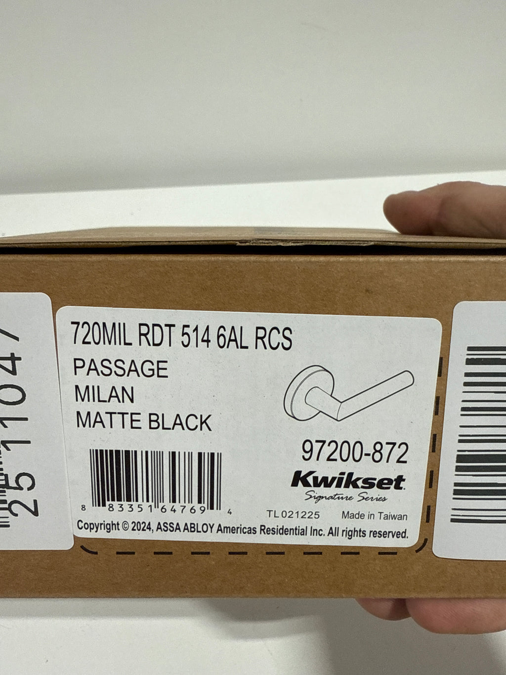 Kwikset 720MILRDT Milan Passage Door Lever Set with Round Rose Matte Black Door - *Tools Hardware & Misc