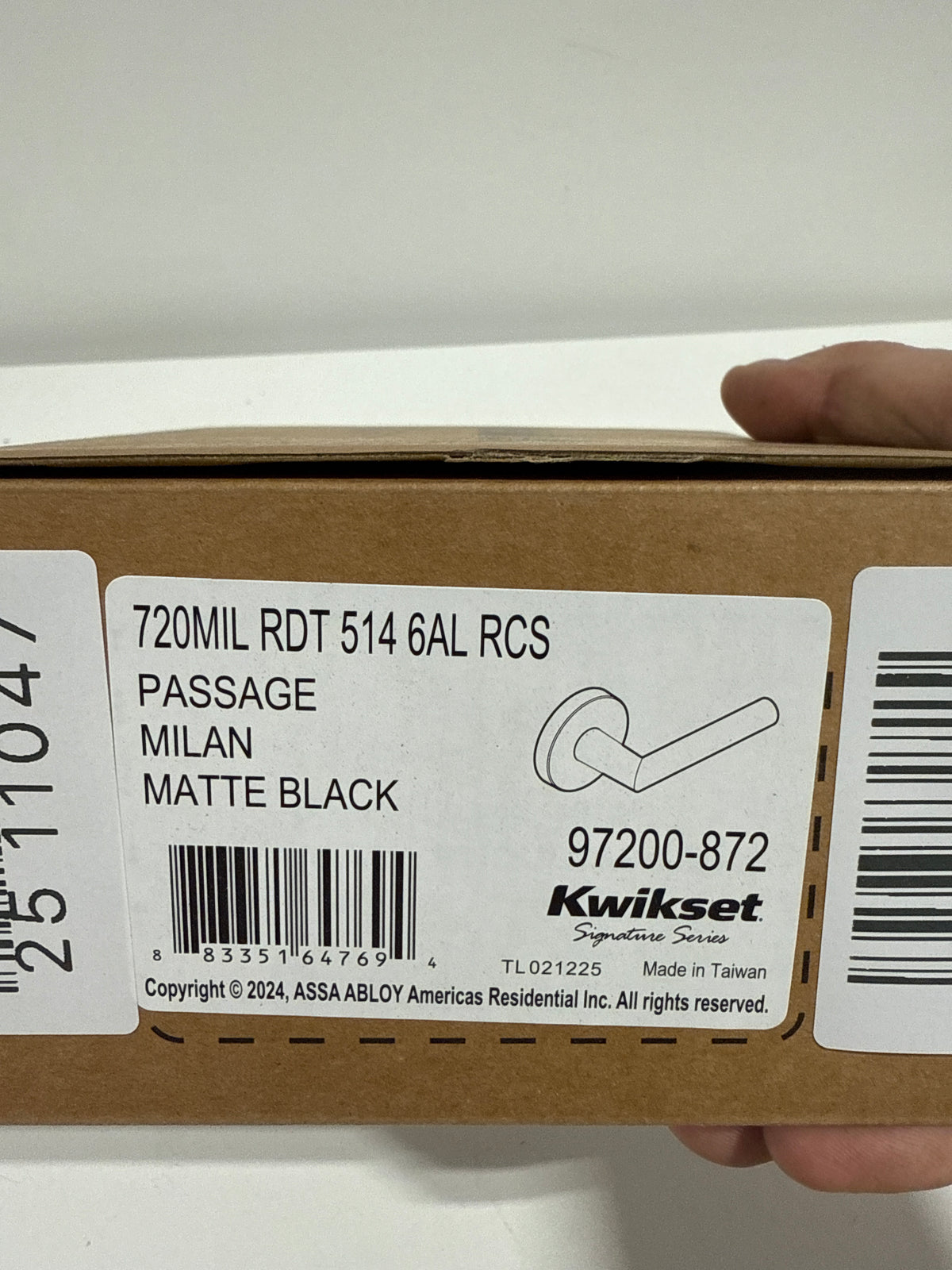 Kwikset 720MILRDT Milan Passage Door Lever Set with Round Rose Matte Black Door - *Tools Hardware & Misc