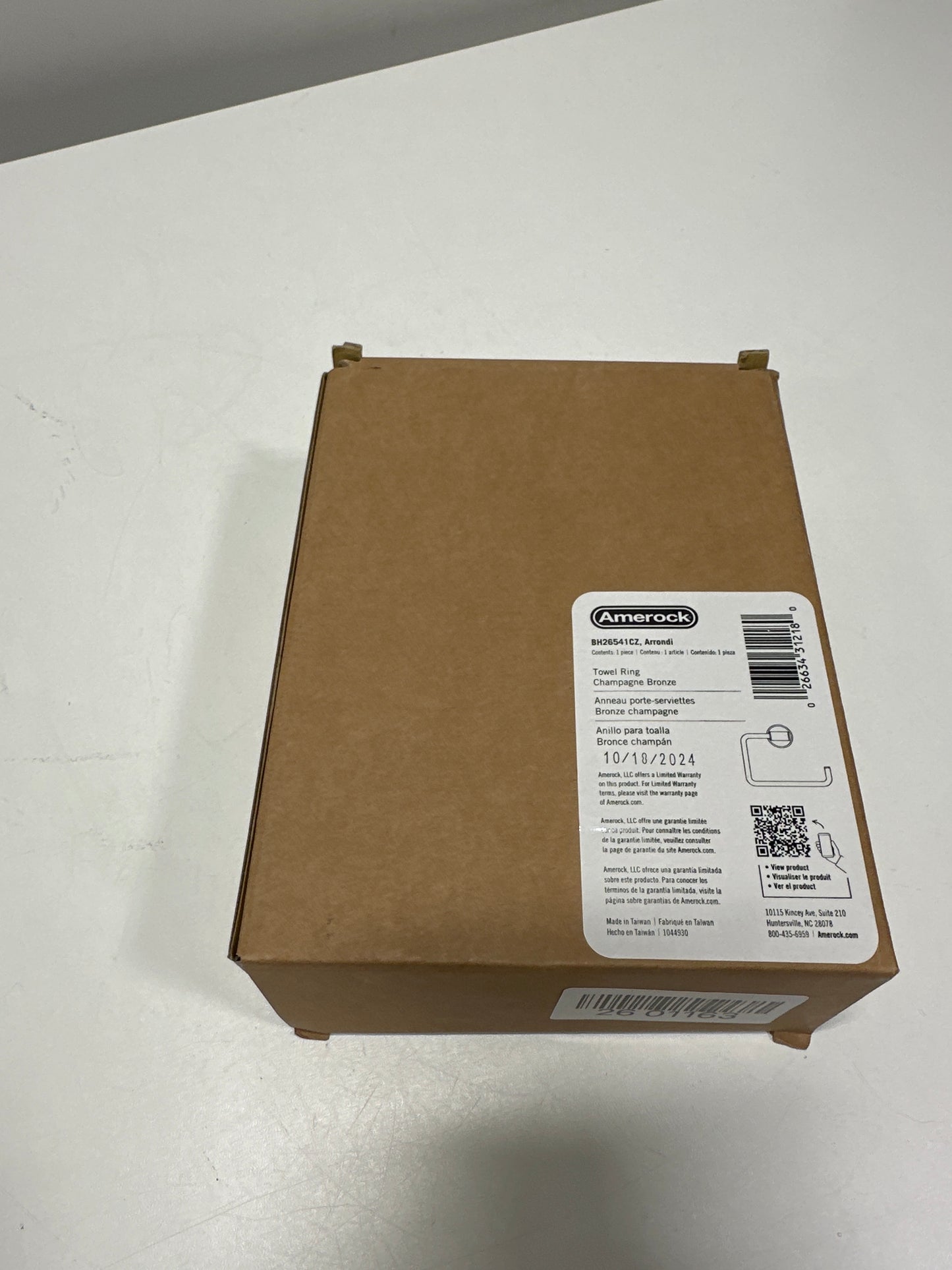 Arrondi 6-7/16 in. (164 Mm) L Towel Ring in Champagne Bronze