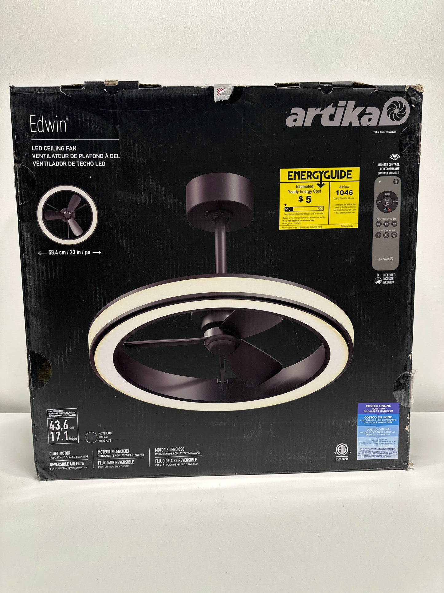 Artika Edwin 23’’ LED Chandelier Ceiling Fan - Ligh