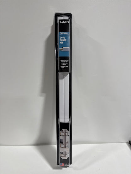 Sanus - on-Wall Cable Concealer Cord Cover Kit for Mounted TVs - Holds up to 4 Cables - White