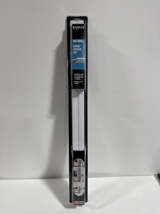 Sanus - on-Wall Cable Concealer Cord Cover Kit for Mounted TVs - Holds up to 4 Cables - White