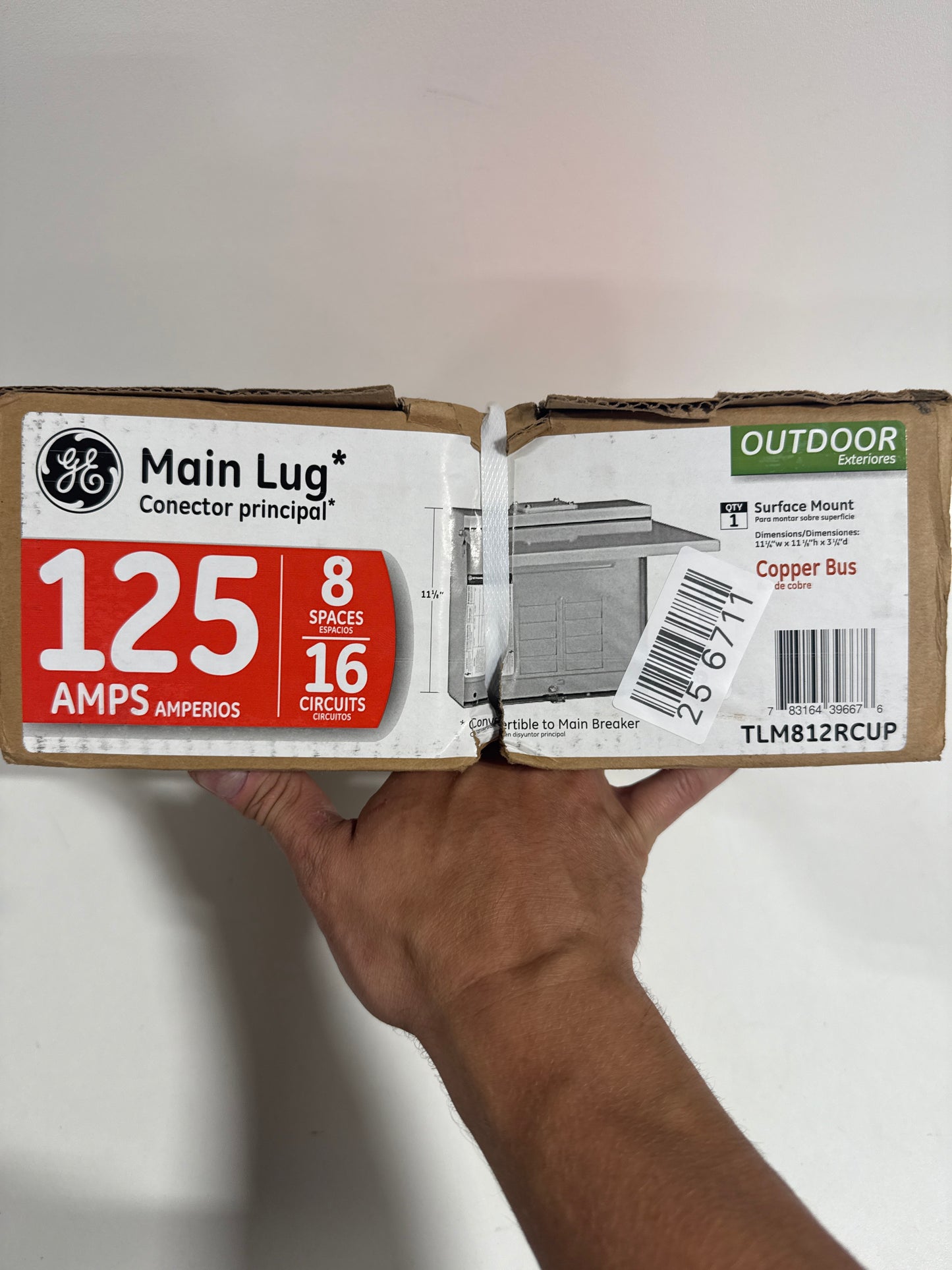 PowerMark Plus 125 Amp 8-Space 16-Circuit Outdoor Main Lug/ Main Lug Kit Circuit Breaker Panel