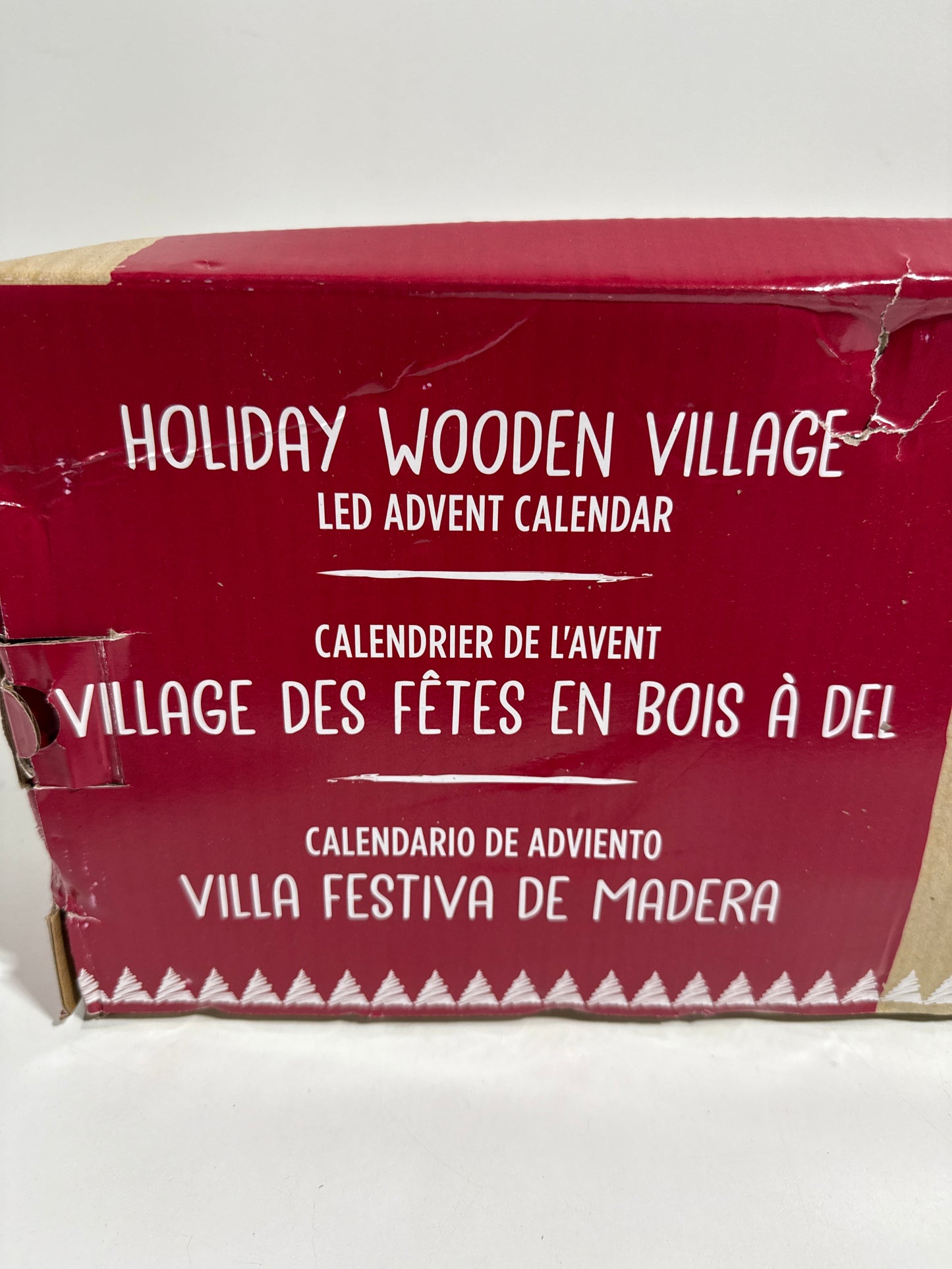 30" Holiday Wooden Village LED Advent Calendar