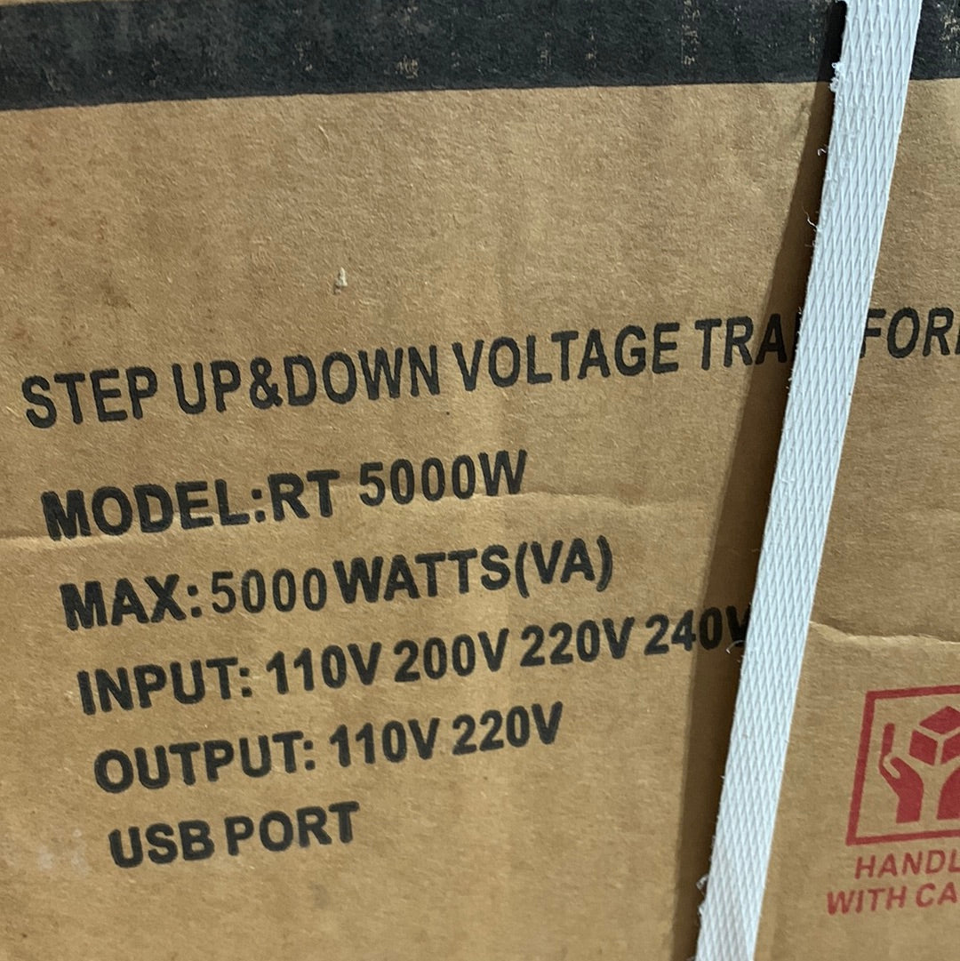 ROCKSTONE POWER 5000 Watt Voltage Converter Transformer - Heavy Duty Step Up/Down AC 110V/120V/220V/240V Power Converter - Circuit Breaker Protection – DC 5V USB Port - CE Certified