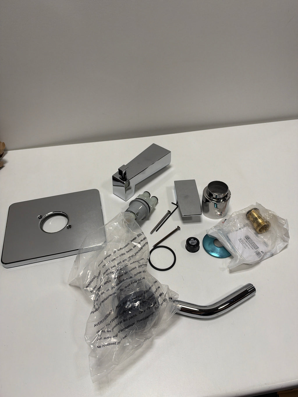 Delta Faucet Modern Single-Handle Chrome Tub and Shower Trim Kit, Shower Faucet with Single-Spray Touch-Clean Shower Head, Chrome T14467-PP (Valve Not Included)