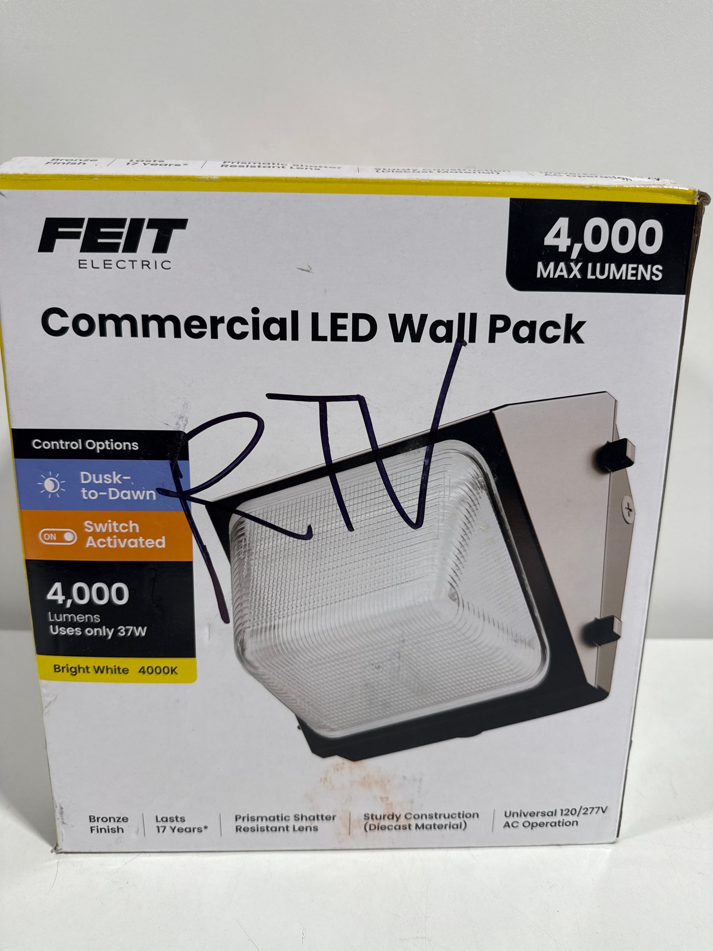 4000 Lumen Integrated LED Bronze Dusk to Dawn Commercial Wall Pack Light, 4000K