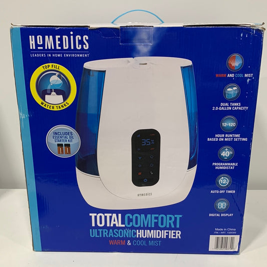 HoMedics 120-Hour Warm and Cool Mist Ultrasonic Humidifier with Aromatherapy, White