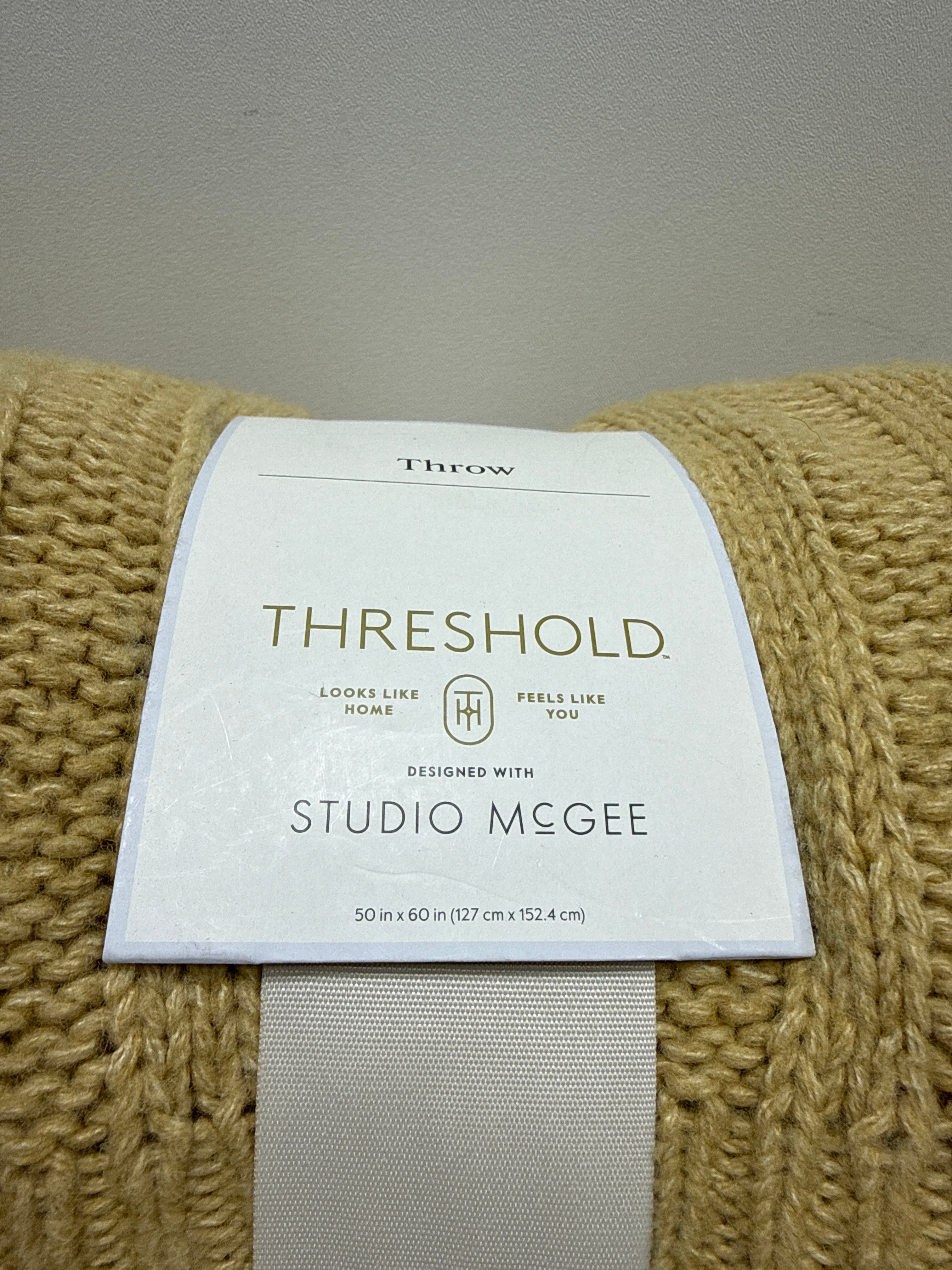Tan Cable Rib Throw - 50 X 60’’ - Threshold Designed with Studio McGee - *Bedding