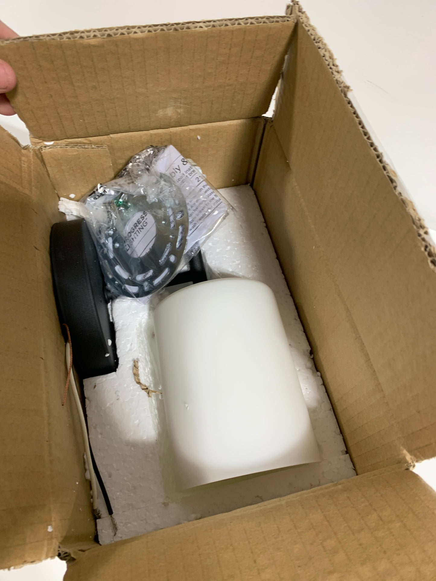 Replay Collection 5-1/4 in. 1-Light Black Etched White Glass Modern Bathroom Vanity Wall Light