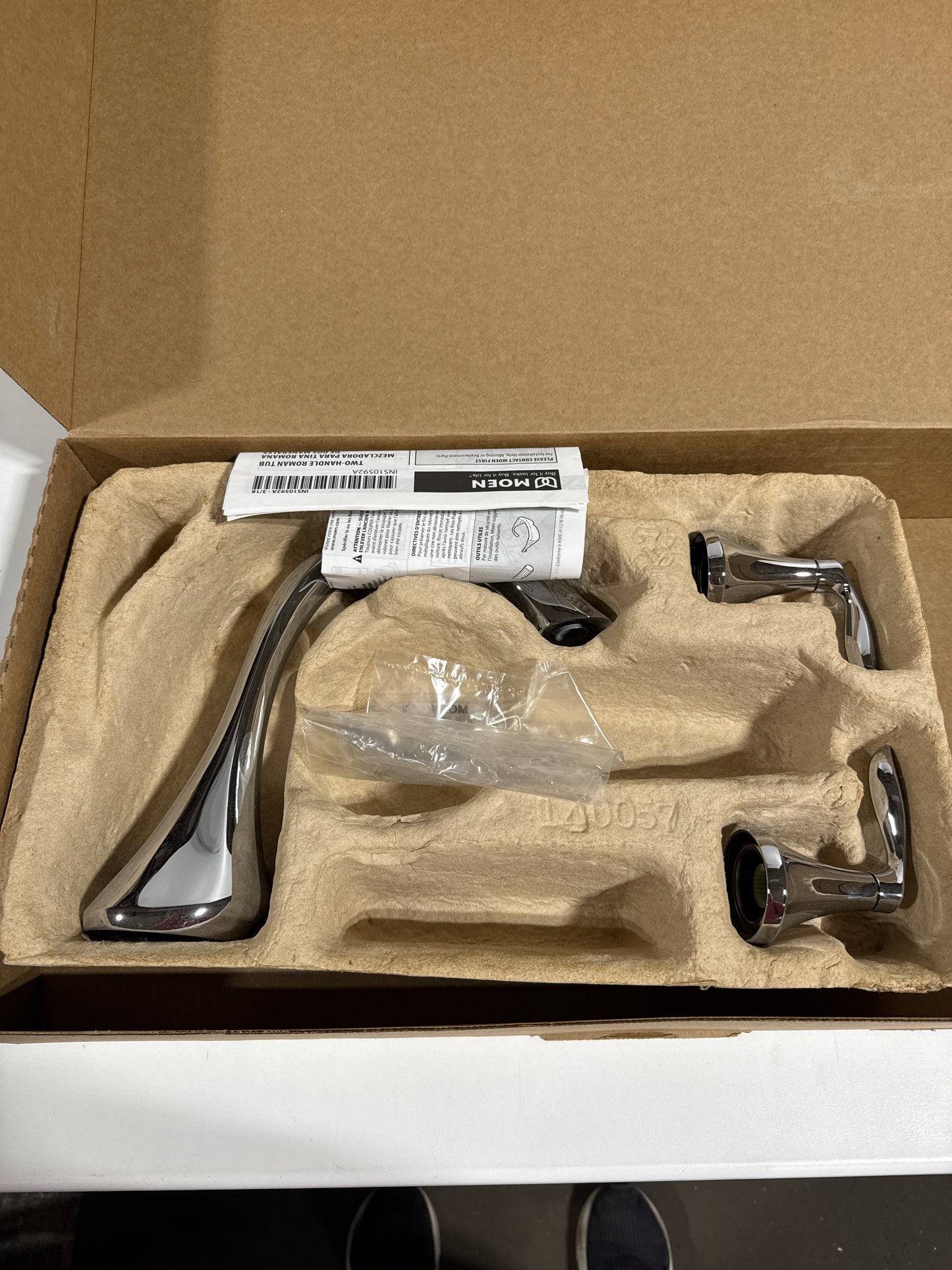 Moen Eva Chrome Two-Handle Deck Mount Roman Tub Faucet Trim Kit, Valve Required, T943