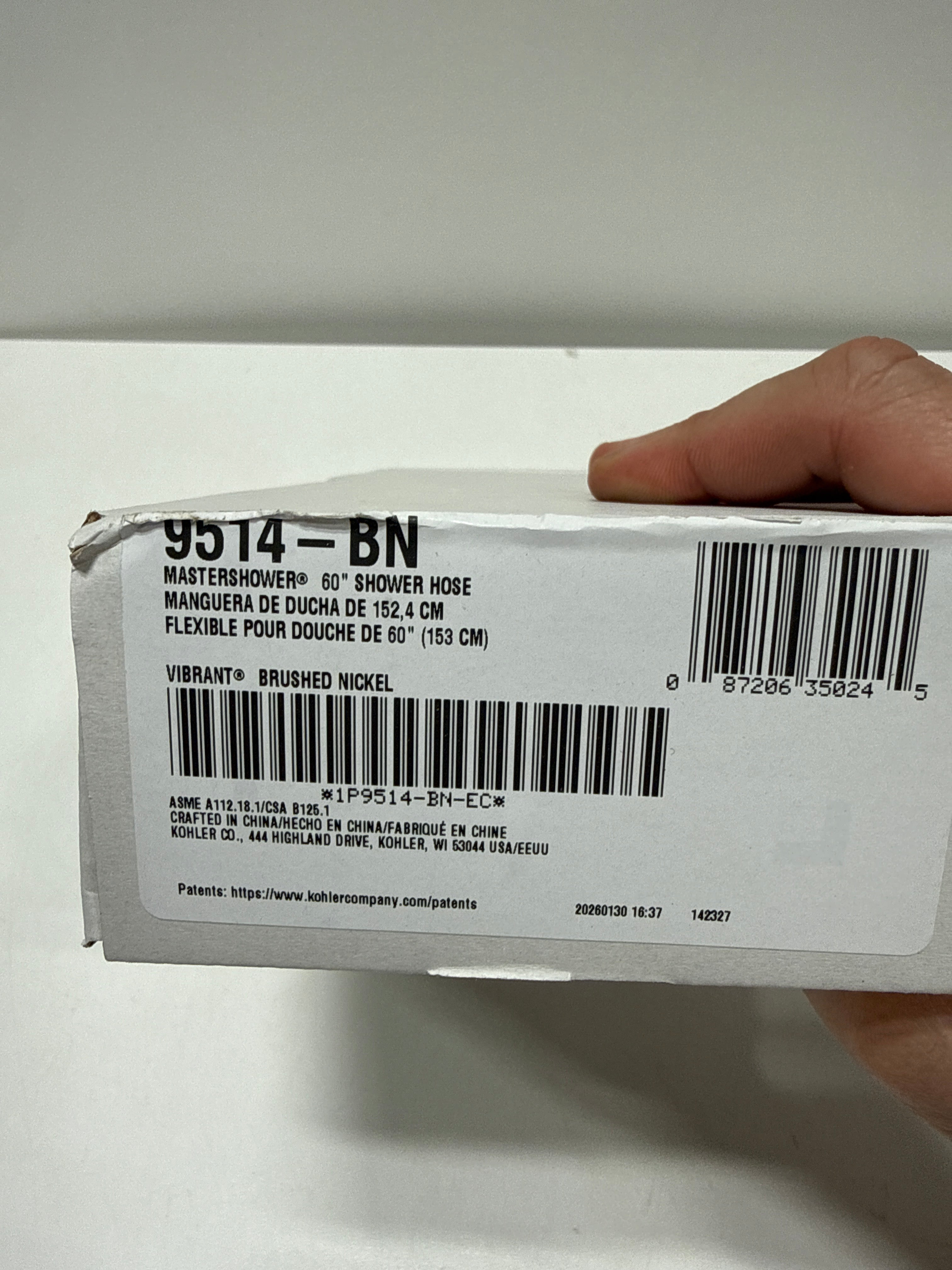 Kohler K-9514 MasterShower 60" Hand Shower Hose with Swivel Base Brushed Nickel