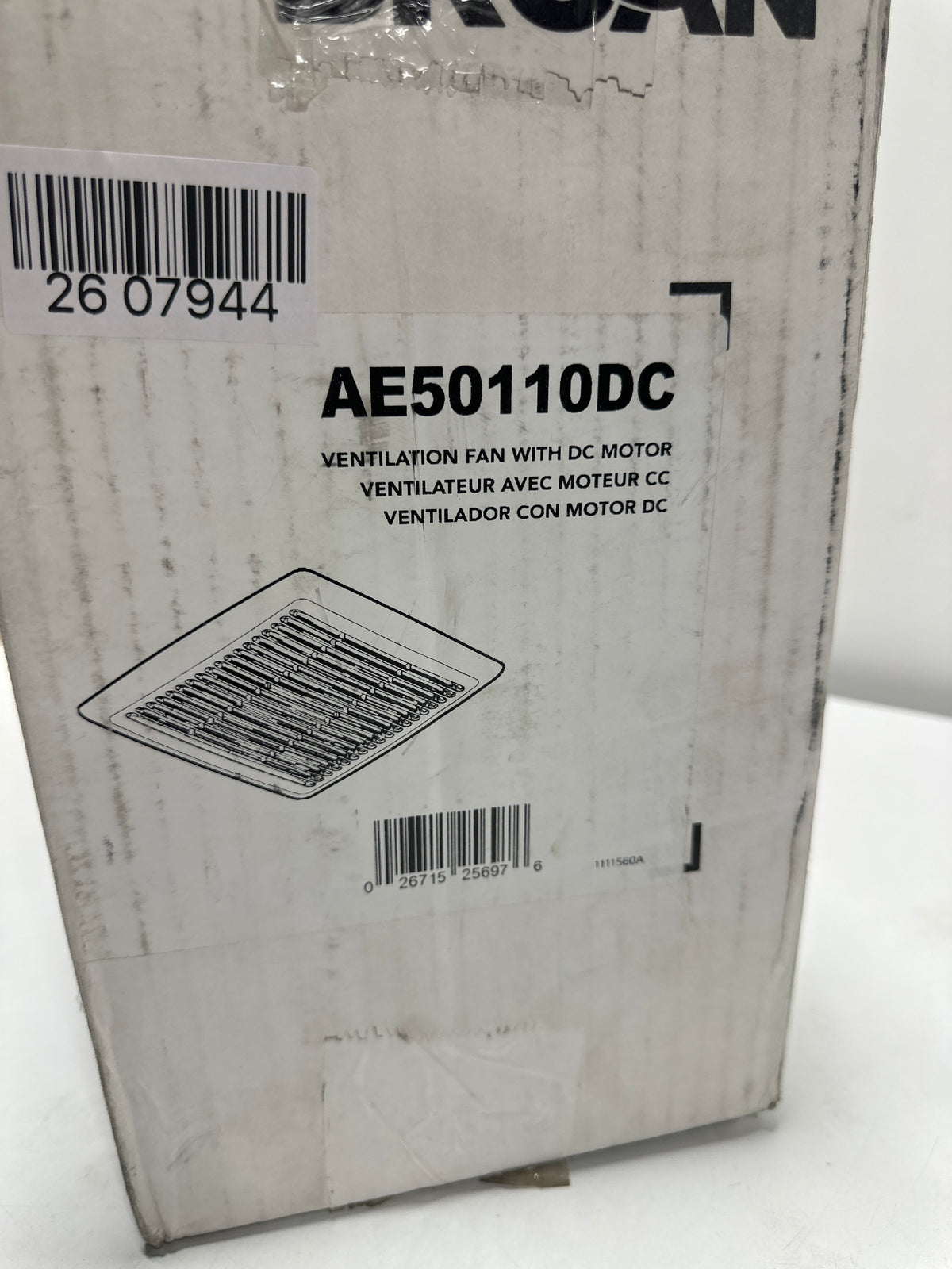 Broan AE50110DC 50-110 CFM 0.9 Sone HVI Certified Energy Star Rated Bath Fan with Brushless DC Motor White Ventilation Exhaust Fans Bath Fans