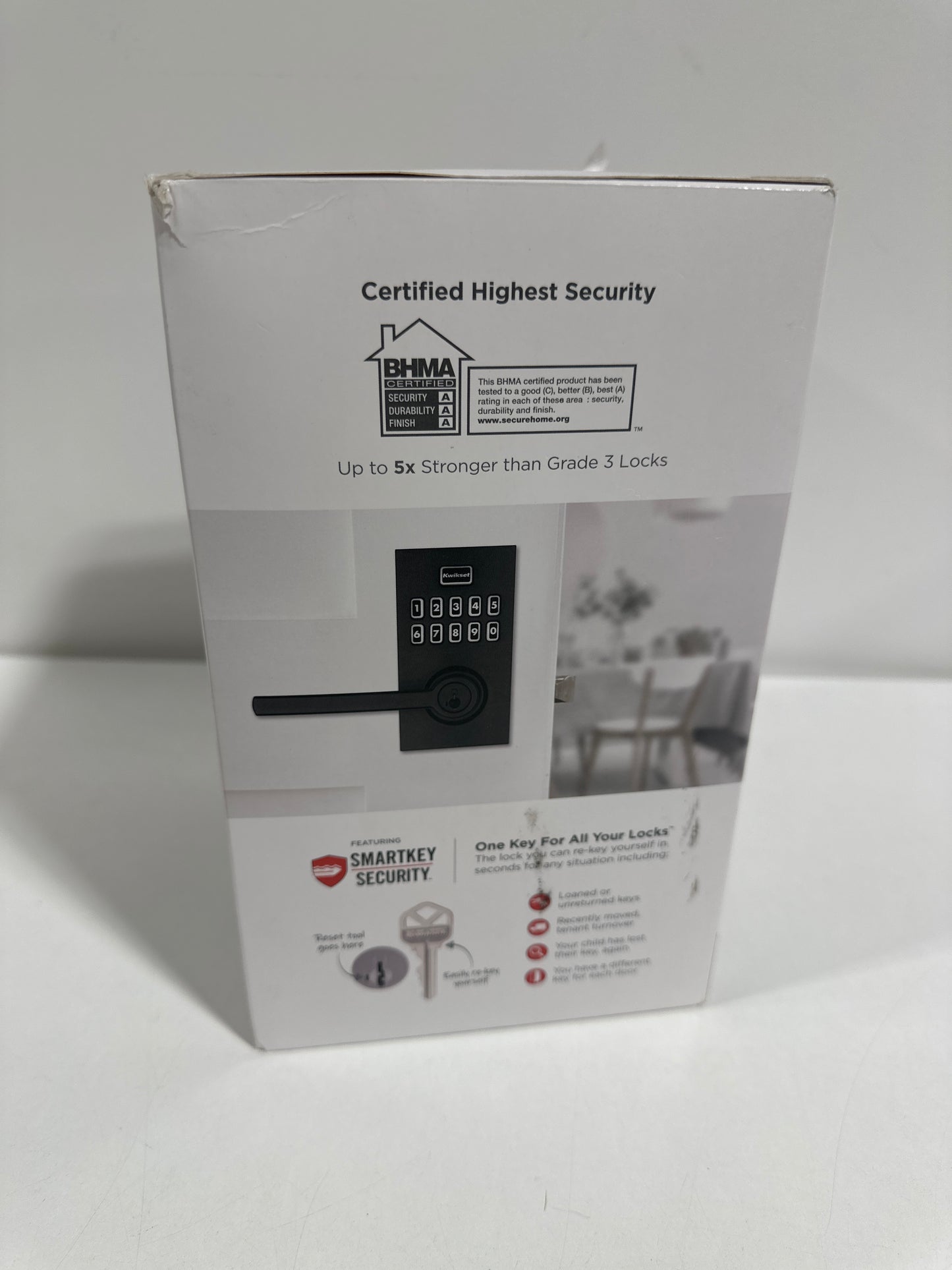 SmartCode 917 Matte Black Contemporary Keypad Electronic Single-Cylinder Halifax Door Handle Featuring SmartKey