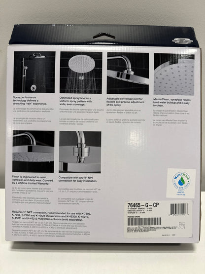 KOHLER 76465-G-GP Awaken 10" Rain Shower Head, Single-Function