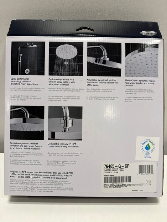 KOHLER 76465-G-GP Awaken 10" Rain Shower Head, Single-Function