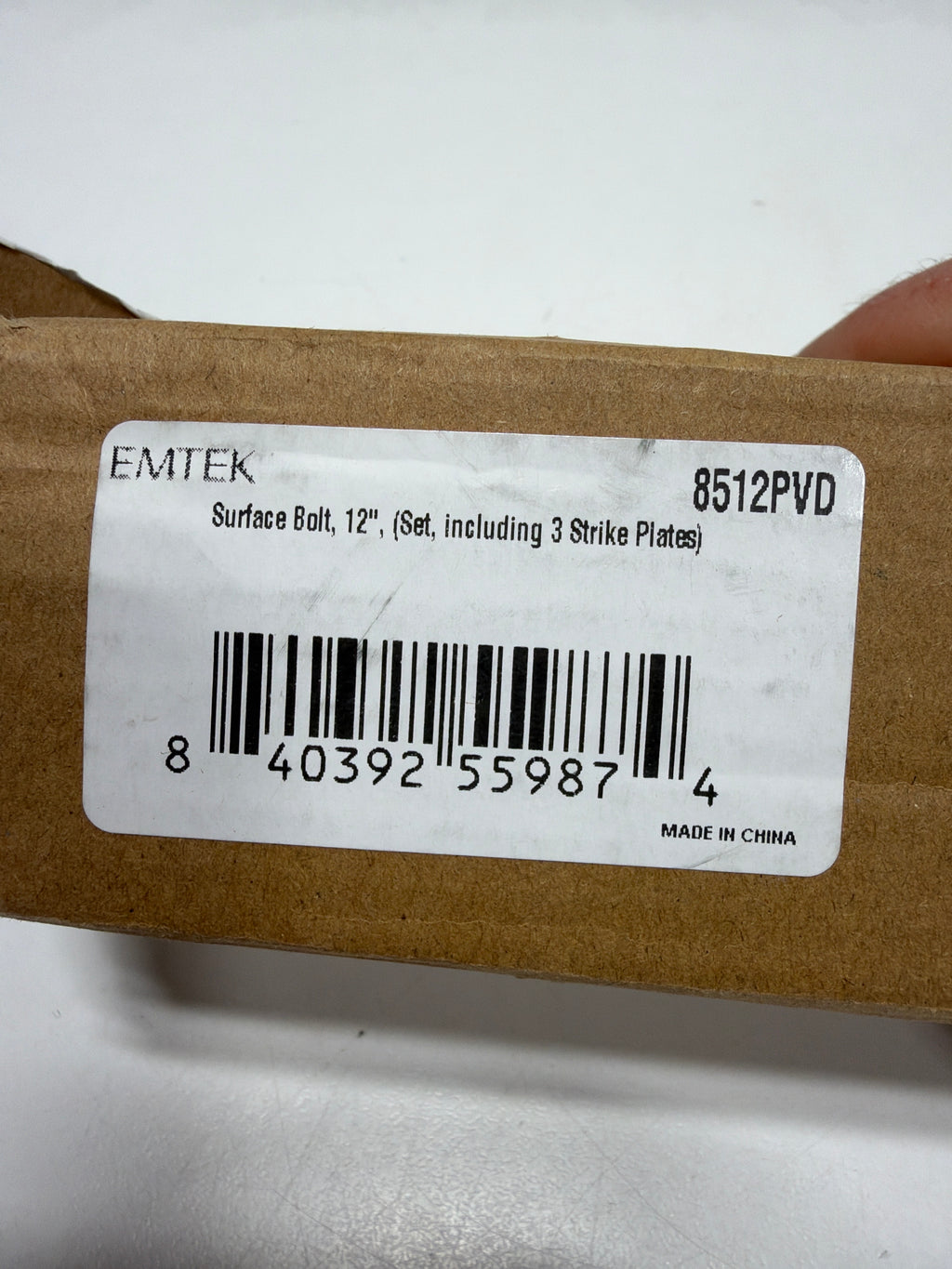 Emtek 8512 12 Inch Solid Brass Surface Bolt with Strikes and Screws Lifetime Polished Brass Security Bolt Surface Bolt 12 Inch