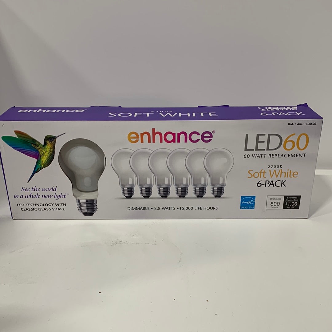 Feit Electric LED 60W Replacement Soft White Dimmable (6 in 1 Pack) 6Count