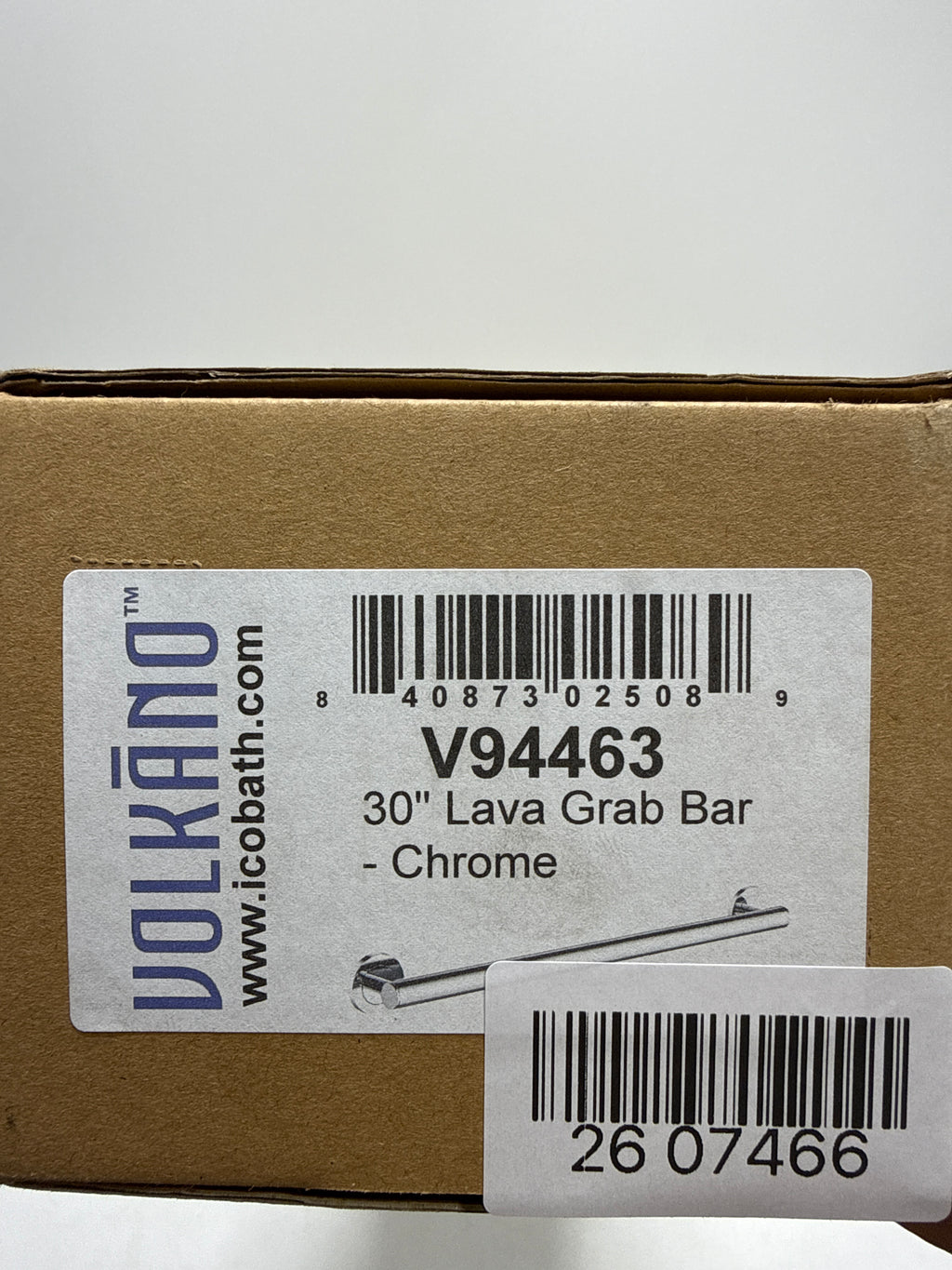 ICO Bath V9446 Lava 30" Grab Bar Chrome Bathroom Hardware
