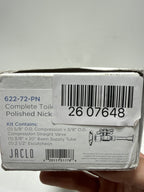 Jaclo Quarter Turn Straight Pattern 5/8" O.D. Compression (Fits 1/2" Copper) x 3/8" O.D. Toilet Supply Kit with Standard Cross Handle, 20" Supply Tube, Escutcheon