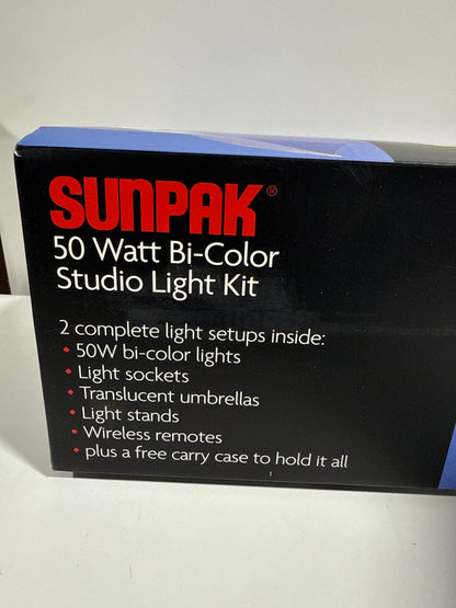 See Desc Sunpak - Bi-Color Studio Light Kit - Black