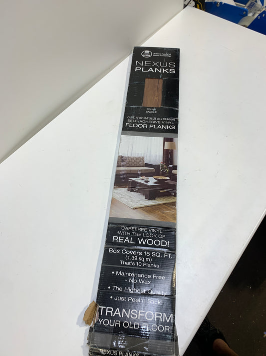 Achim Nexus 6"x36" 1.2mm Peel & Stick Vinyl Floor Planks 10 Planks/15 Sq. ft. Saddle